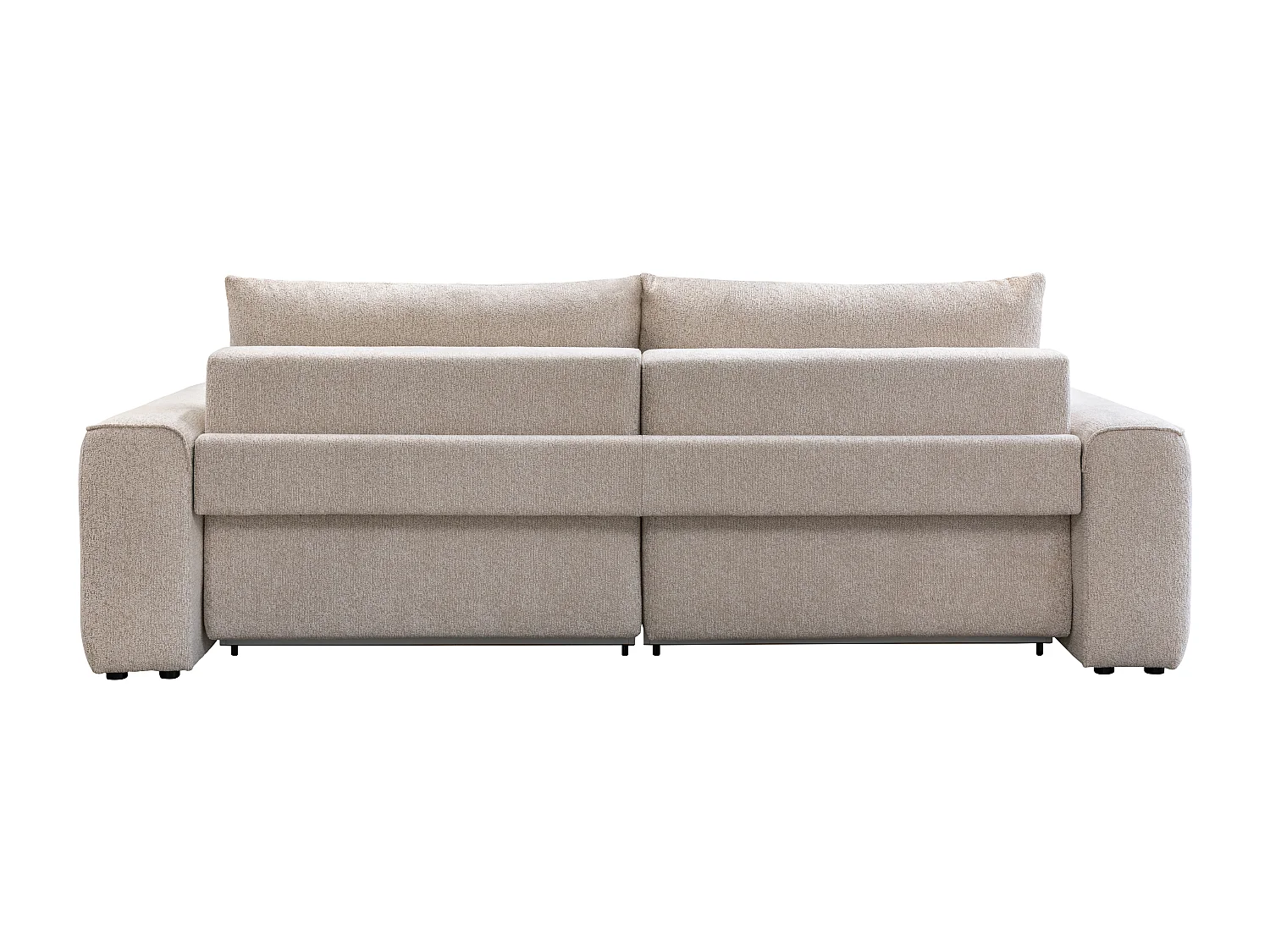 Canapé 3 places convertible en tissu chenille beige RICAPO