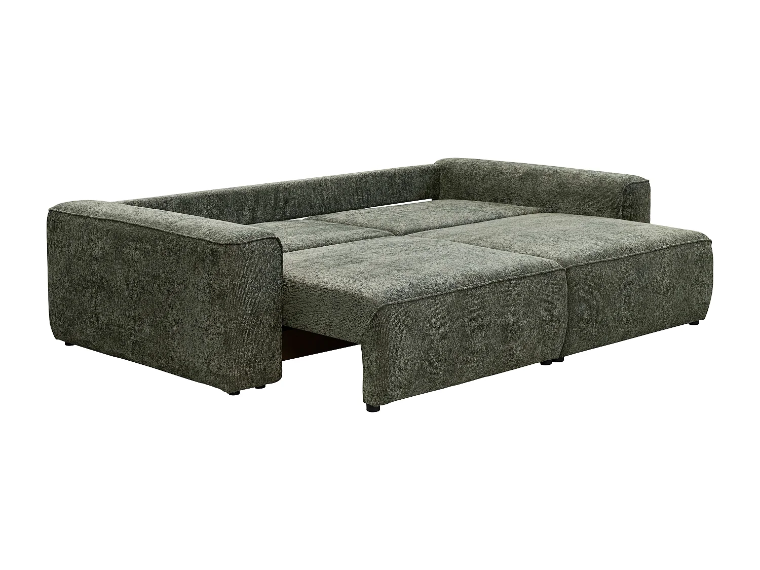 Canapé 3 places convertible en tissu chenille vert RICAPO