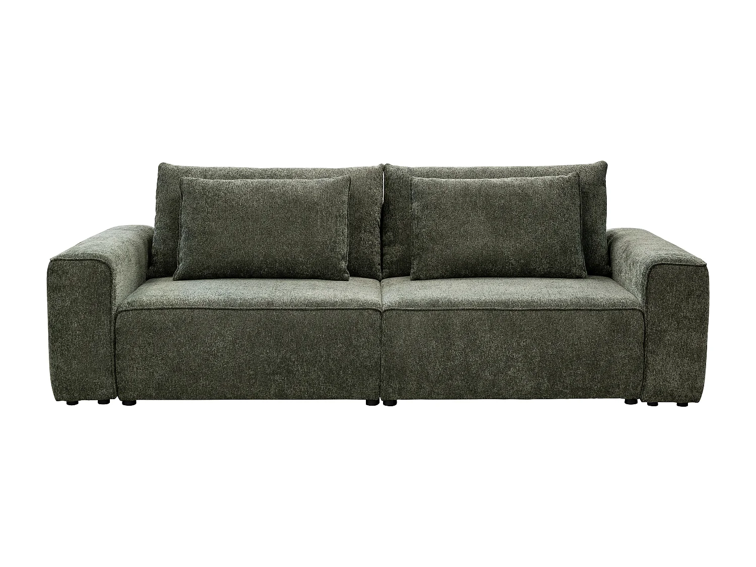 Canapé 3 places convertible en tissu chenille vert RICAPO