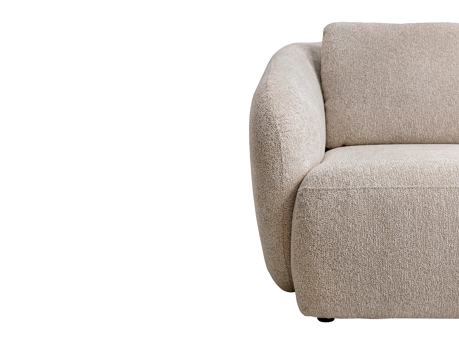 Canapé 3 places en tissu chenille beige LIRUNO