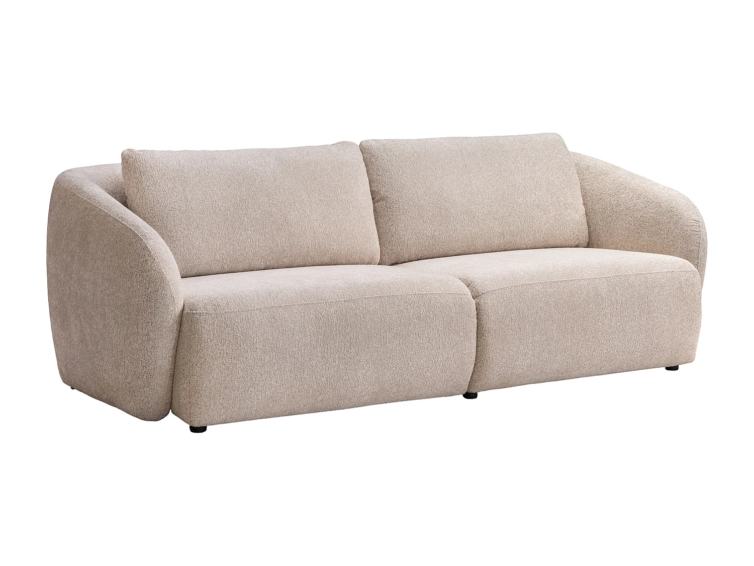 Canapé 3 places en tissu chenille beige LIRUNO