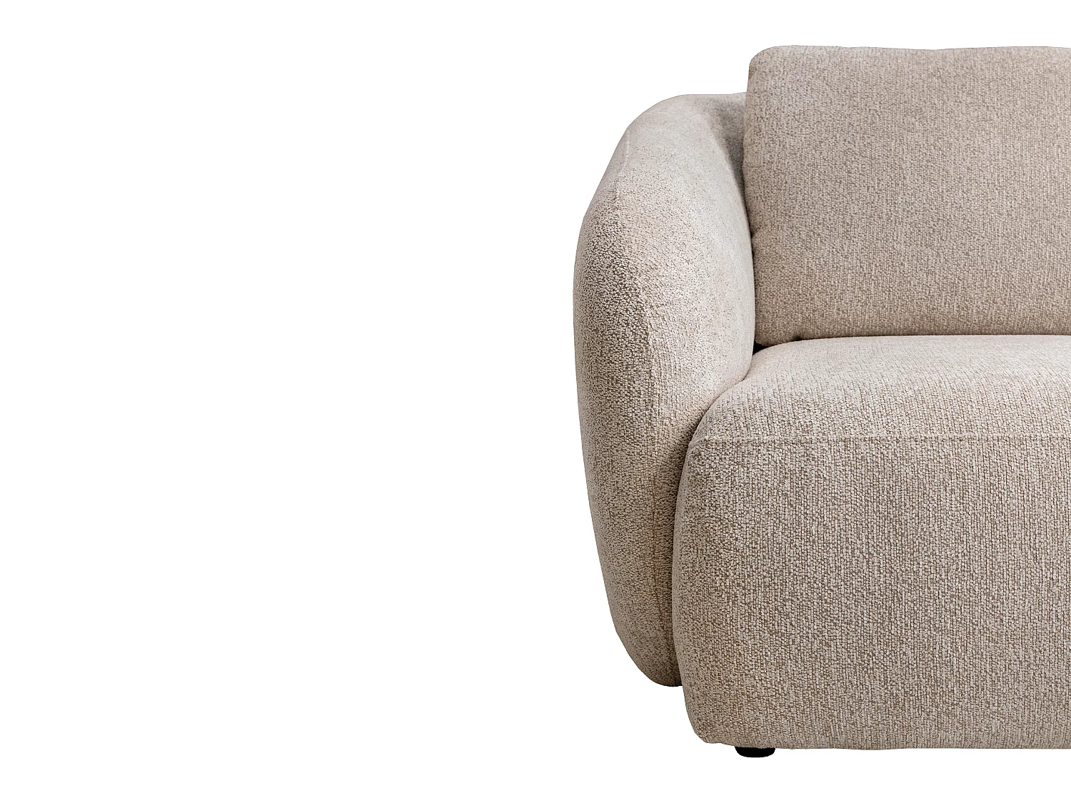Canapé 2 places en tissu chenille beige LIRUNO