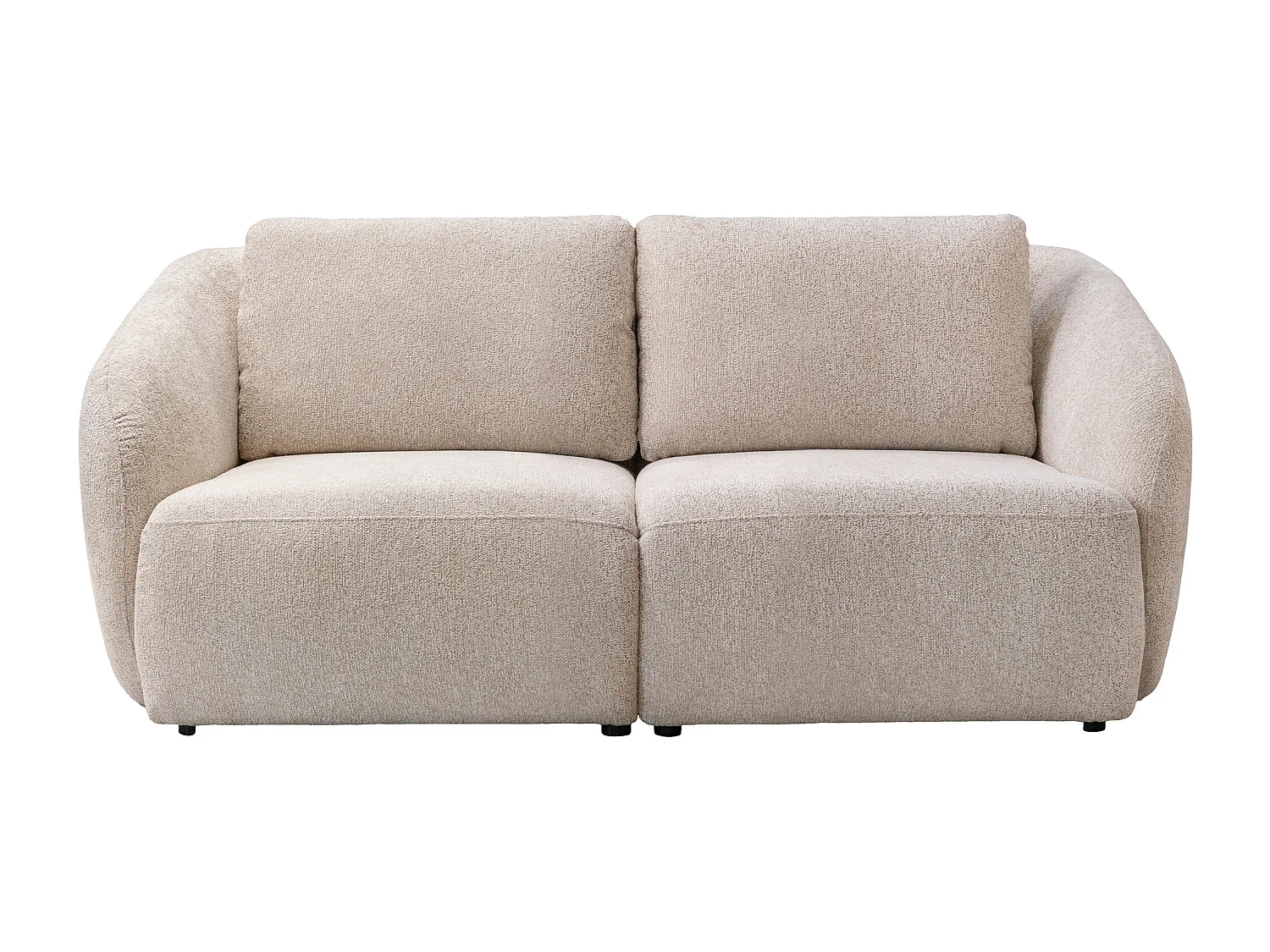 Canapé 2 places en tissu chenille beige LIRUNO