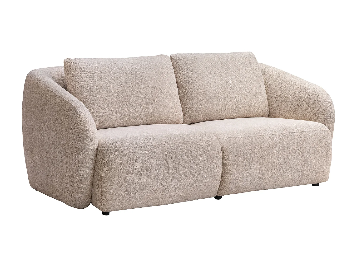 Canapé 2 places en tissu chenille beige LIRUNO