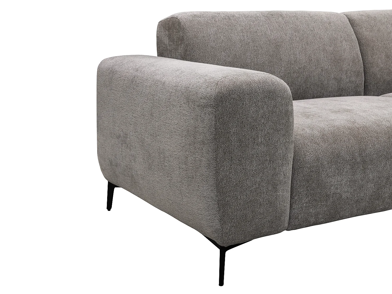 Canapé d'angle droit en tissu texturé taupe SAPIGO
