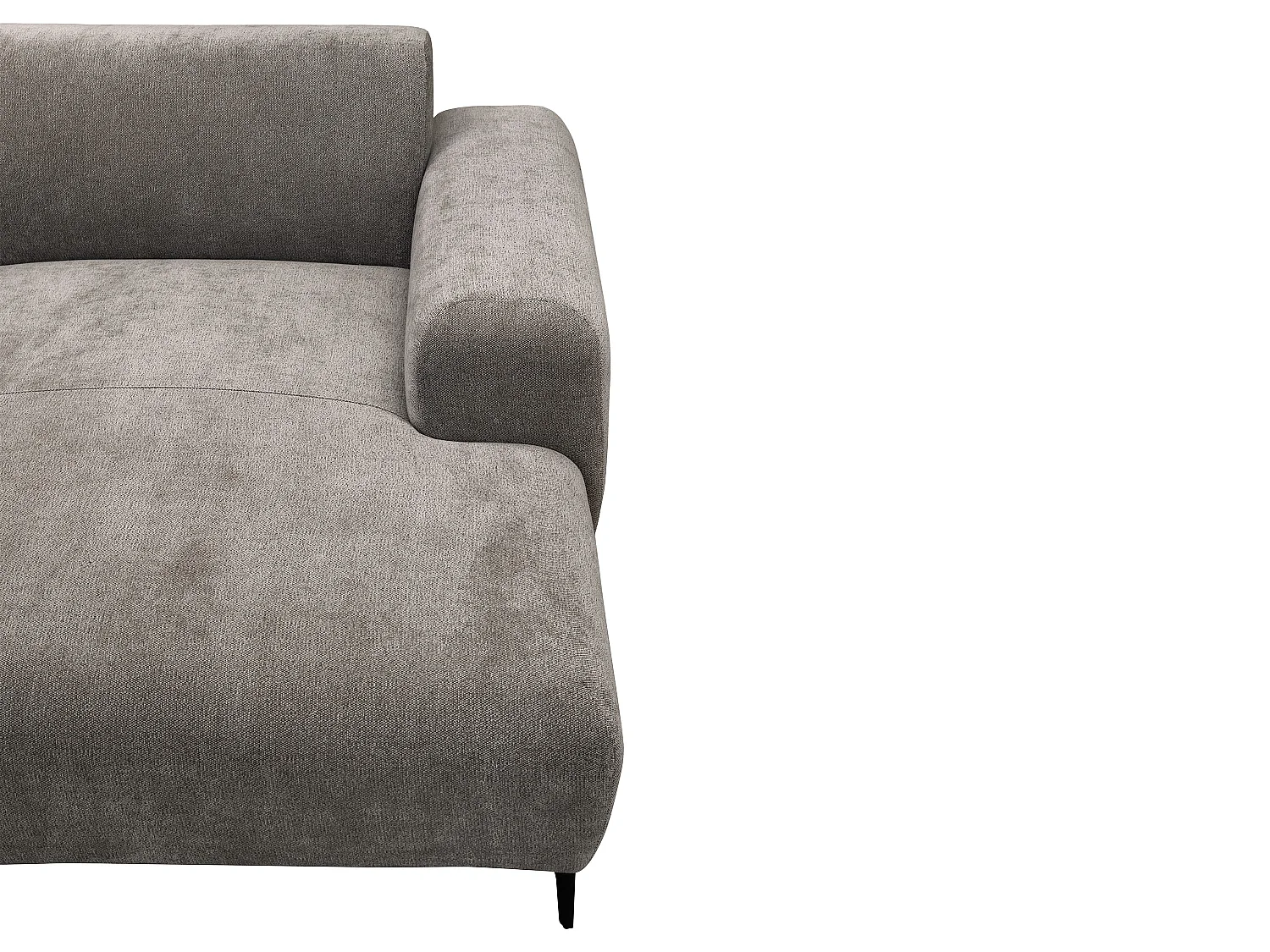 Canapé d'angle droit en tissu texturé taupe SAPIGO