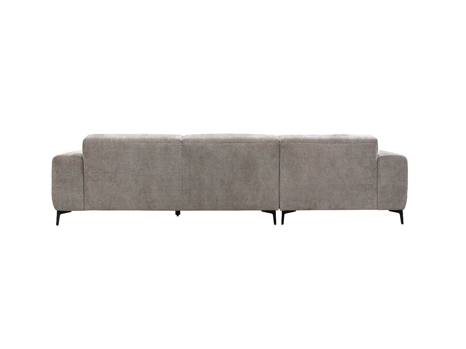 Canapé d'angle droit en tissu texturé taupe SAPIGO