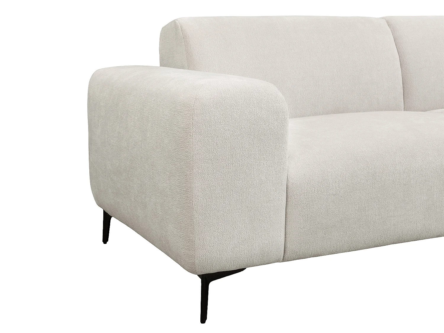 Canapé d'angle droit en tissu texturé beige SAPIGO