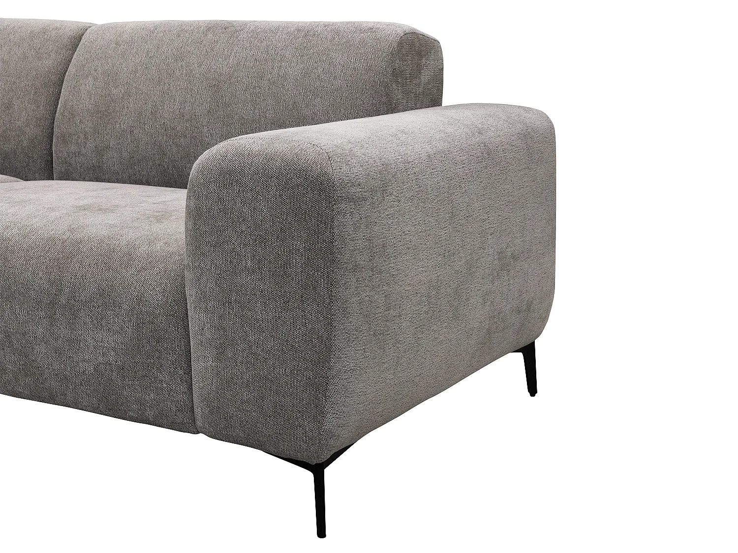 Canapé d'angle gauche en tissu texturé taupe SAPIGO