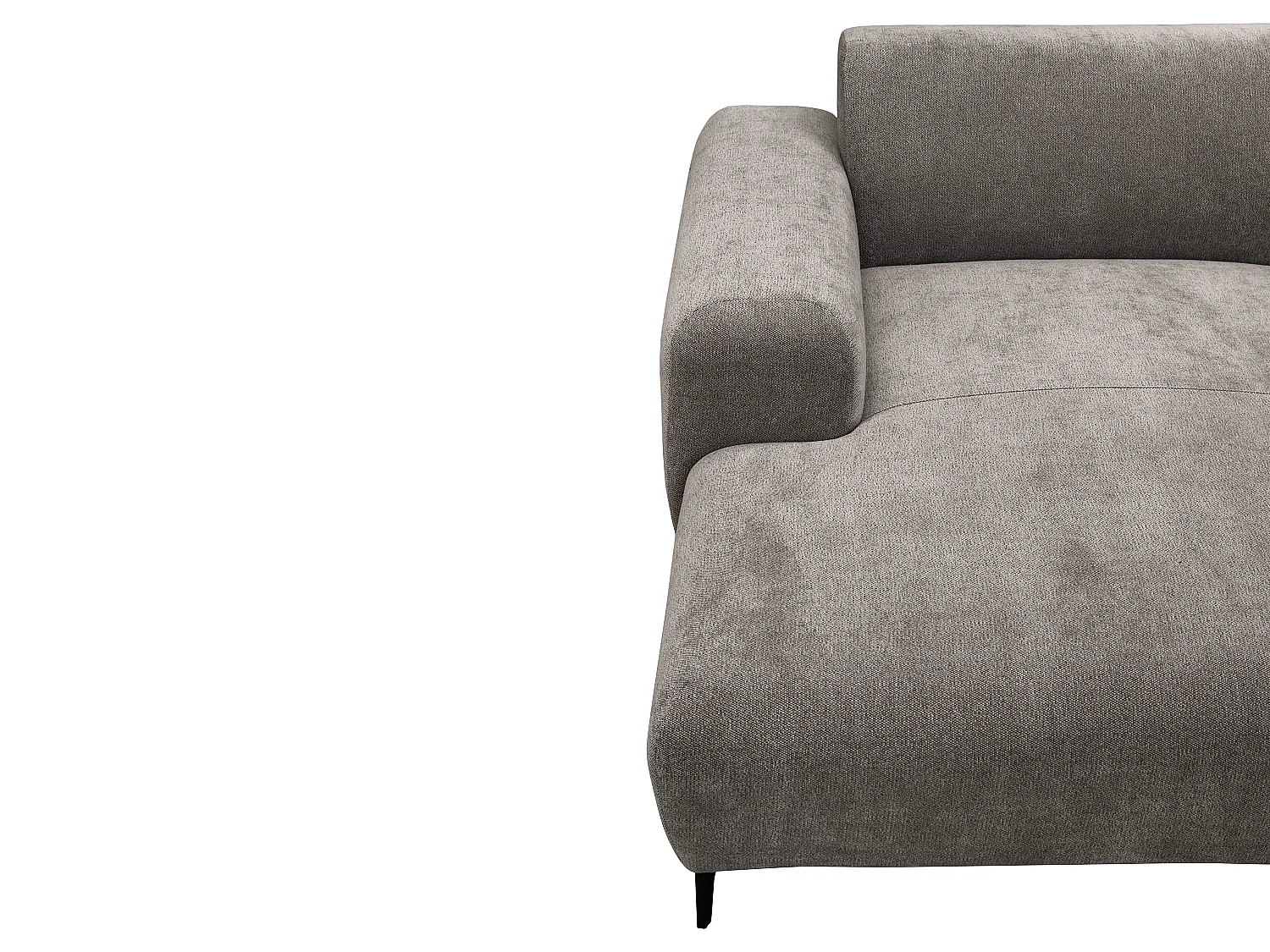 Canapé d'angle gauche en tissu texturé taupe SAPIGO