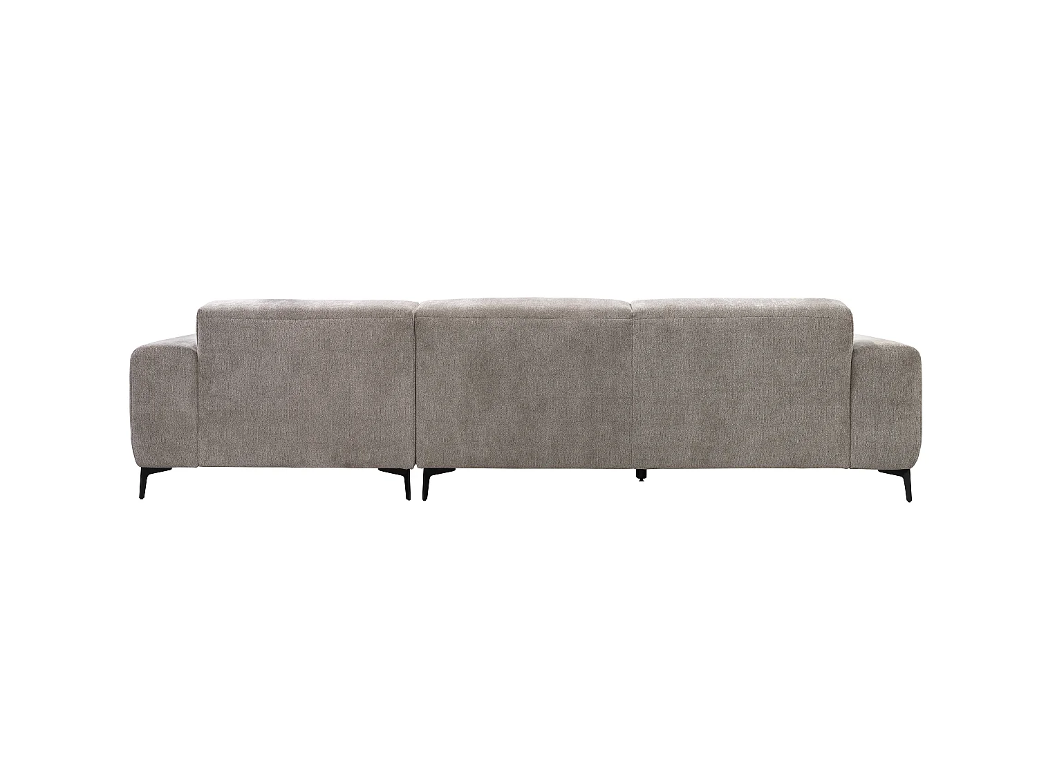 Canapé d'angle gauche en tissu texturé taupe SAPIGO