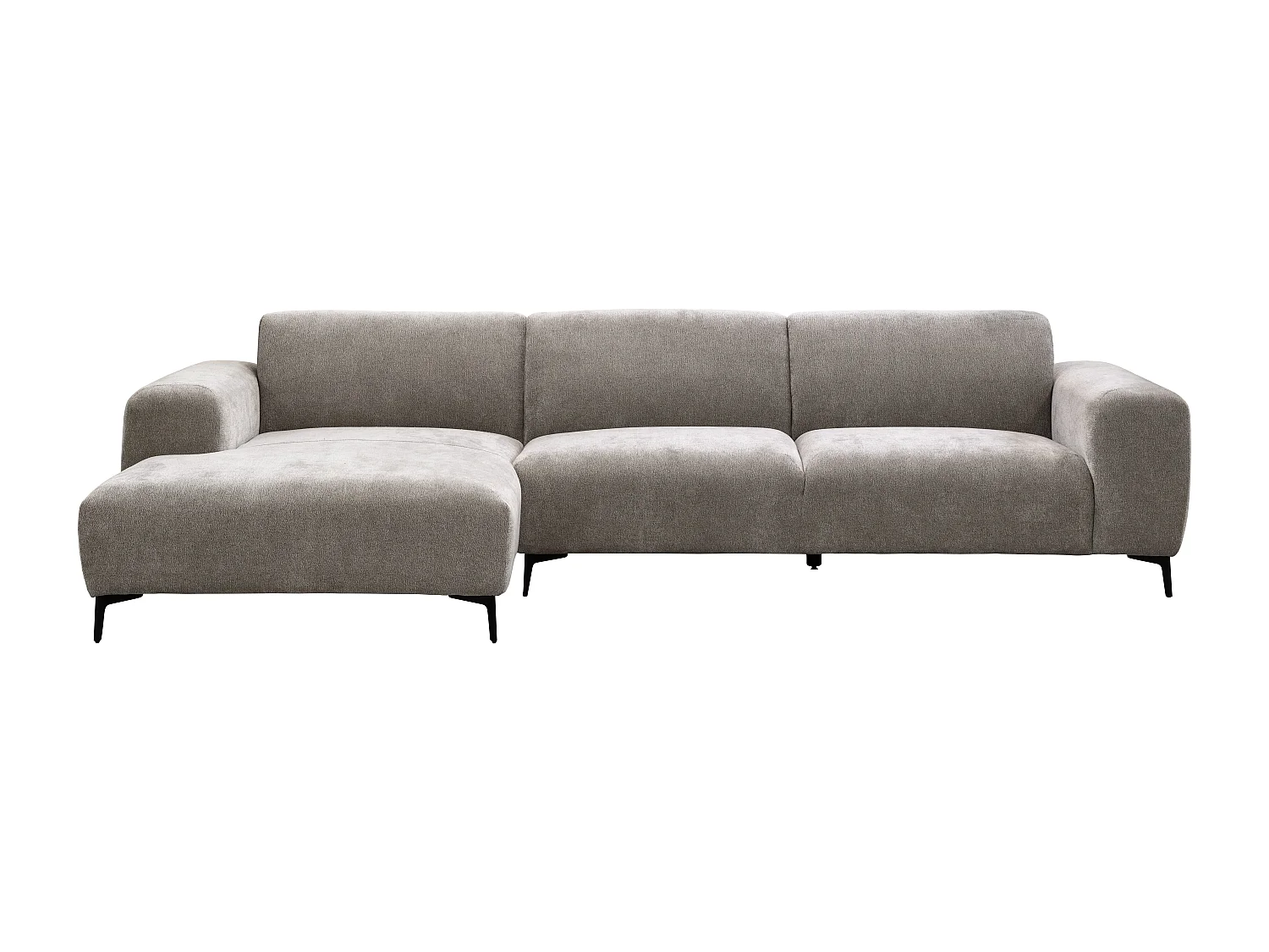 Canapé d'angle gauche en tissu texturé taupe SAPIGO