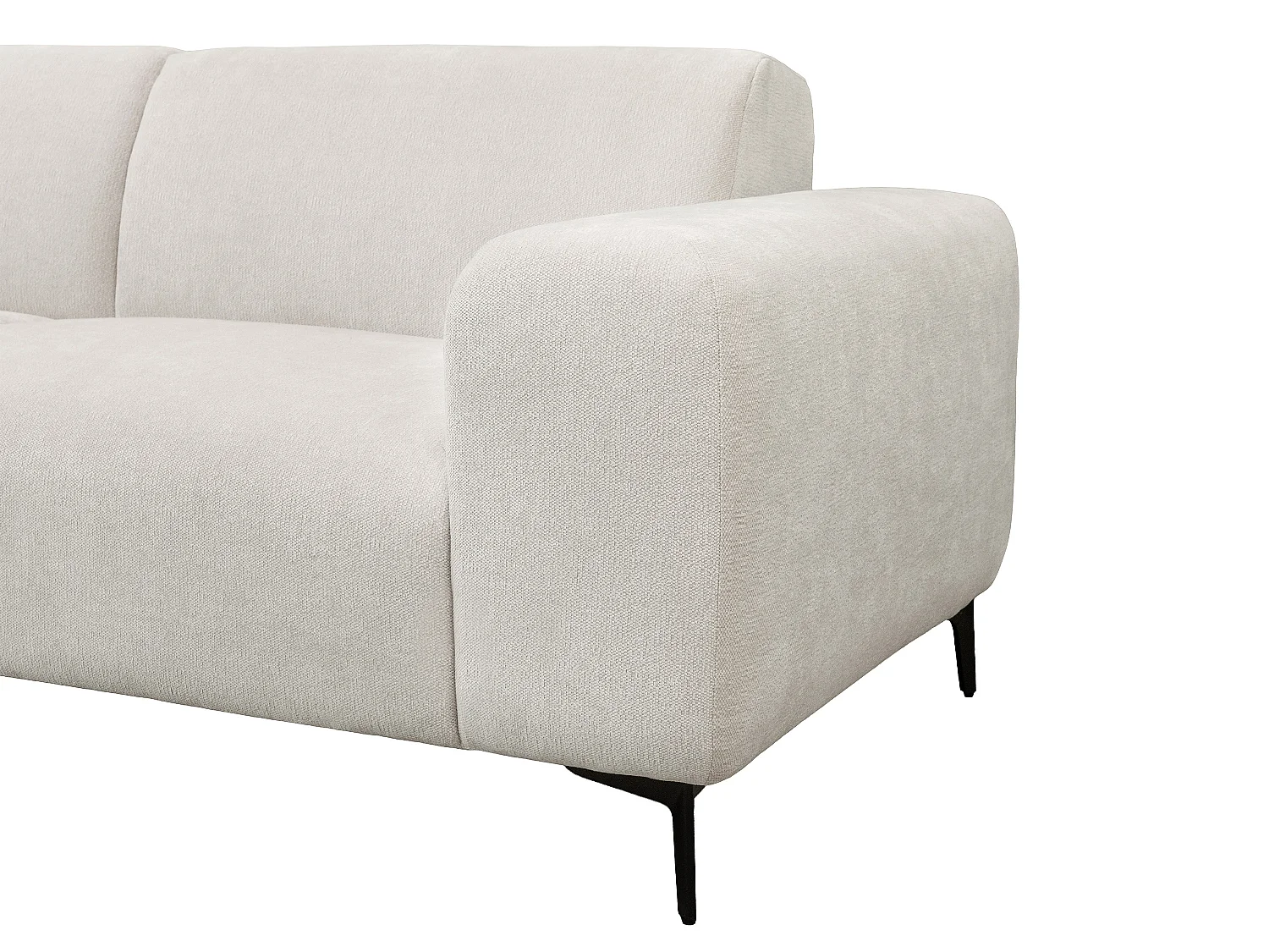 Canapé d'angle gauche en tissu texturé beige SAPIGO