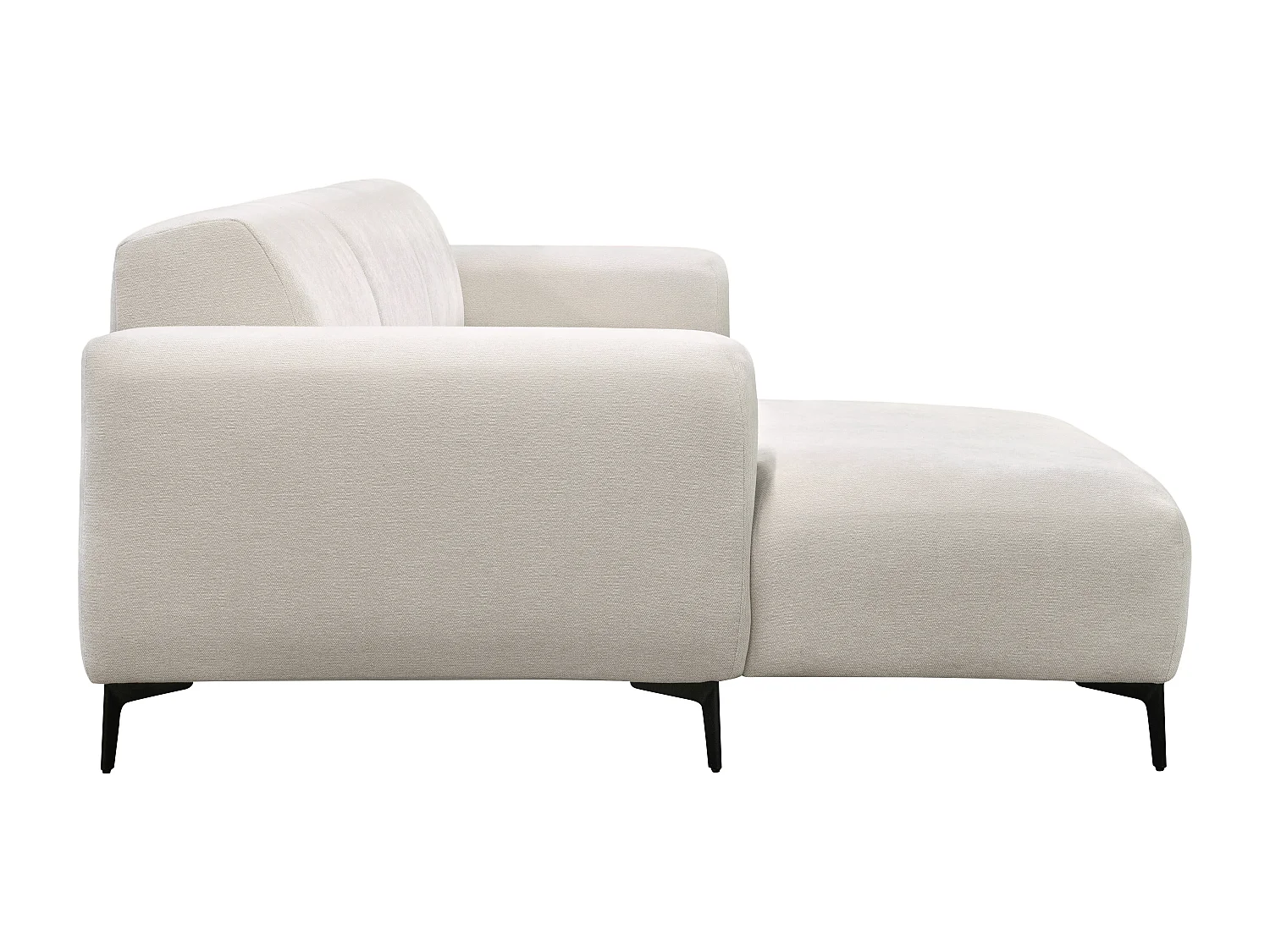 Canapé d'angle gauche en tissu texturé beige SAPIGO