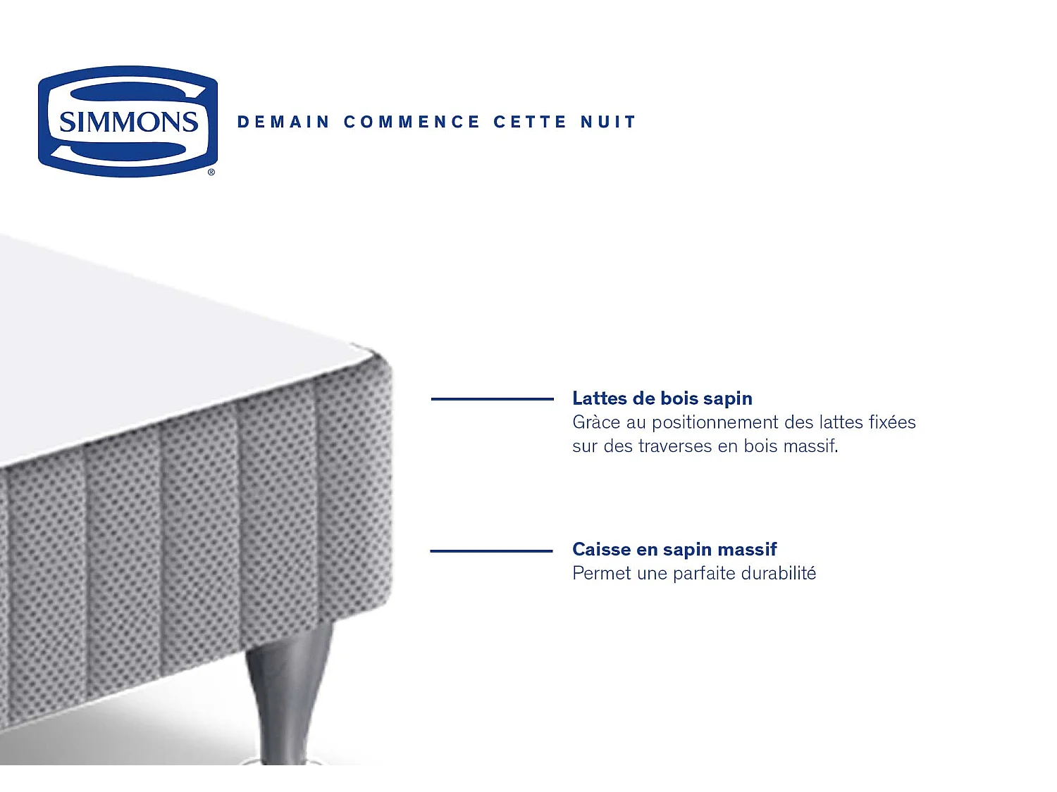 Sommier tapissier à lattes Airsom avec 4 pieds, 140x200