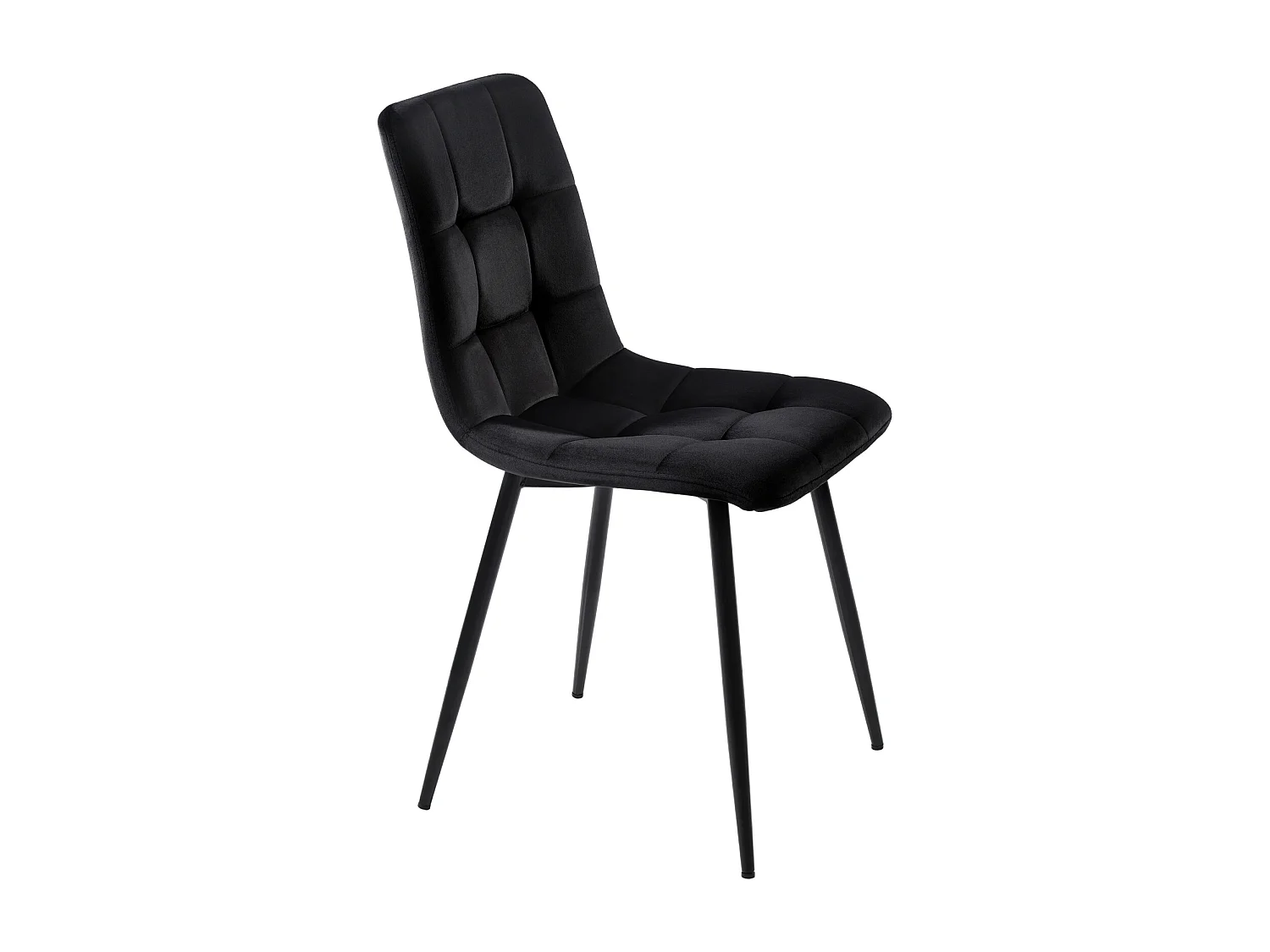 Chaise de salle à manger – 4 pièces – noir – velours