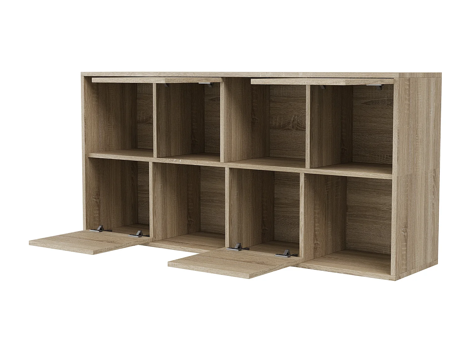 Étagère à cube - 125 x 30 x 60 cm - avec 8 compartiments et grille avant - Utilisation horizontale verticale - kaki