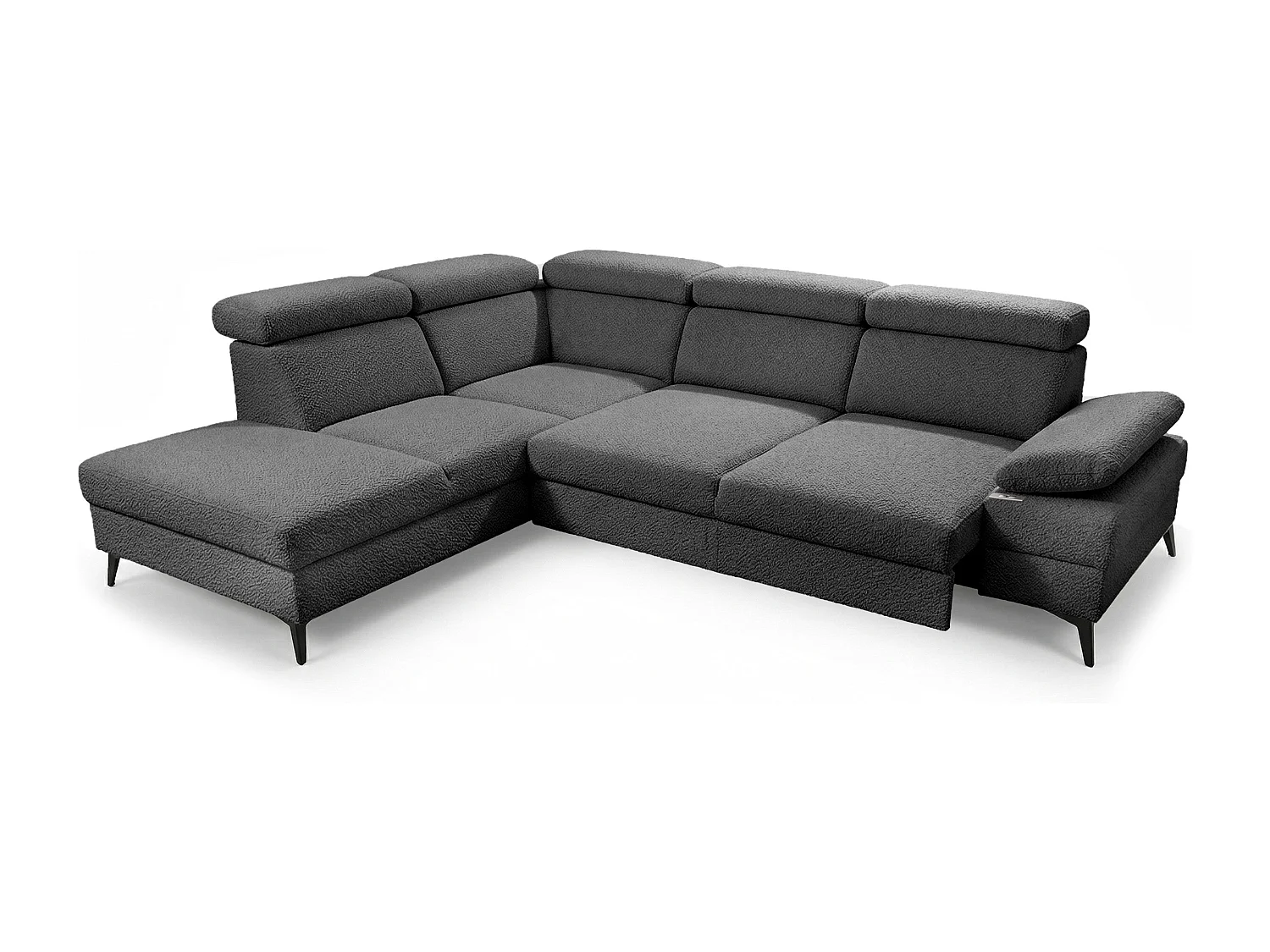 Canapé d’angle moderne Vigo avec fonction RELAX et appuie-têtes réglables – idéal pour le salon