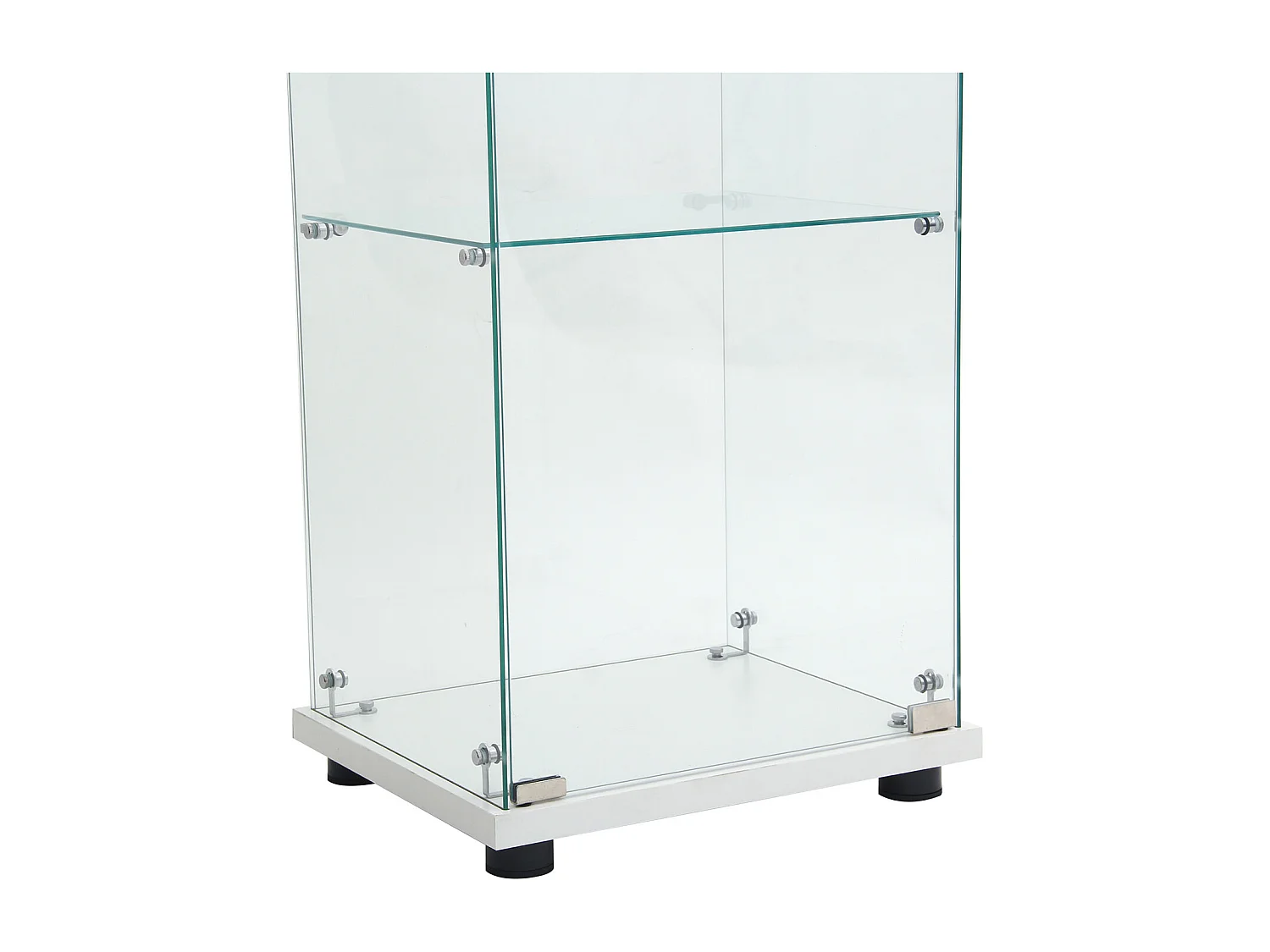 Affichage en verre 3 couches - 42 x 36x 125 cm - avec LED et serrure - Blanc