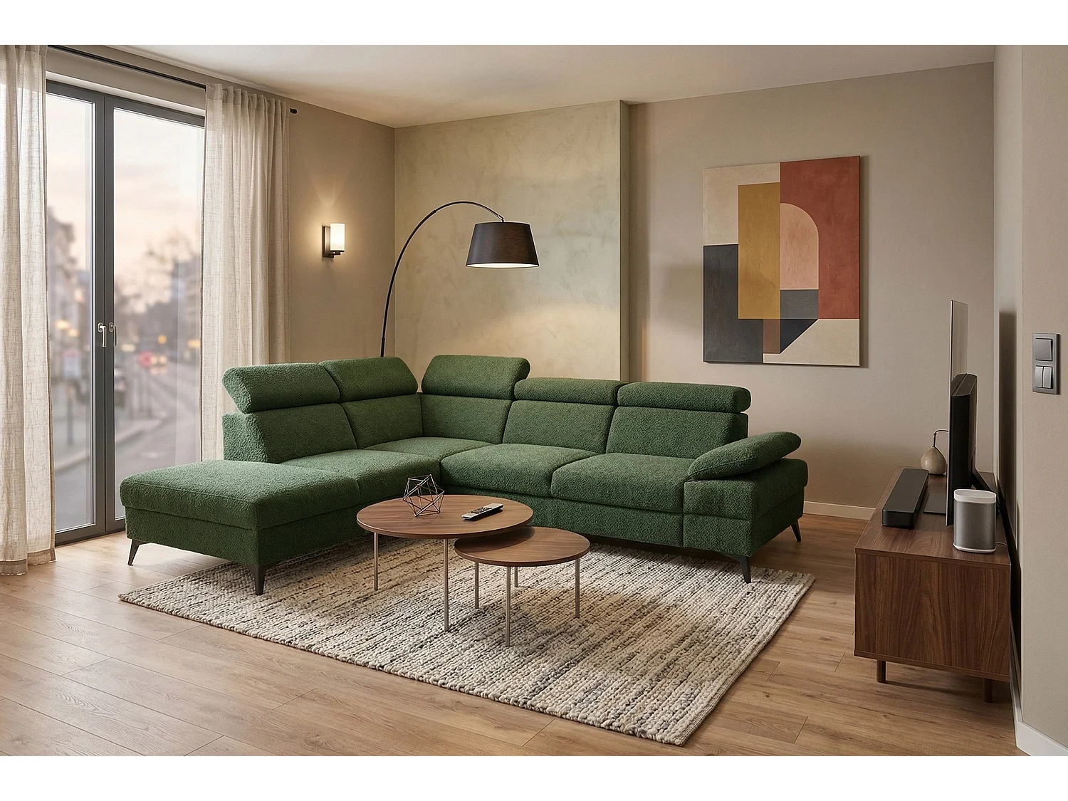 Moderner Ecksofa Vigo mit RELAX-Funktion und verstellbaren Kopfstützen – ideal für das Wohnzimmer