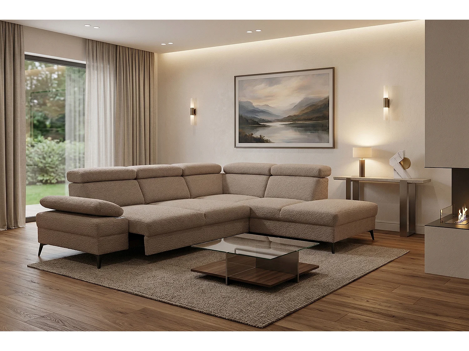 Moderner Ecksofa Vigo mit RELAX-Funktion und verstellbaren Kopfstützen – ideal für das Wohnzimmer