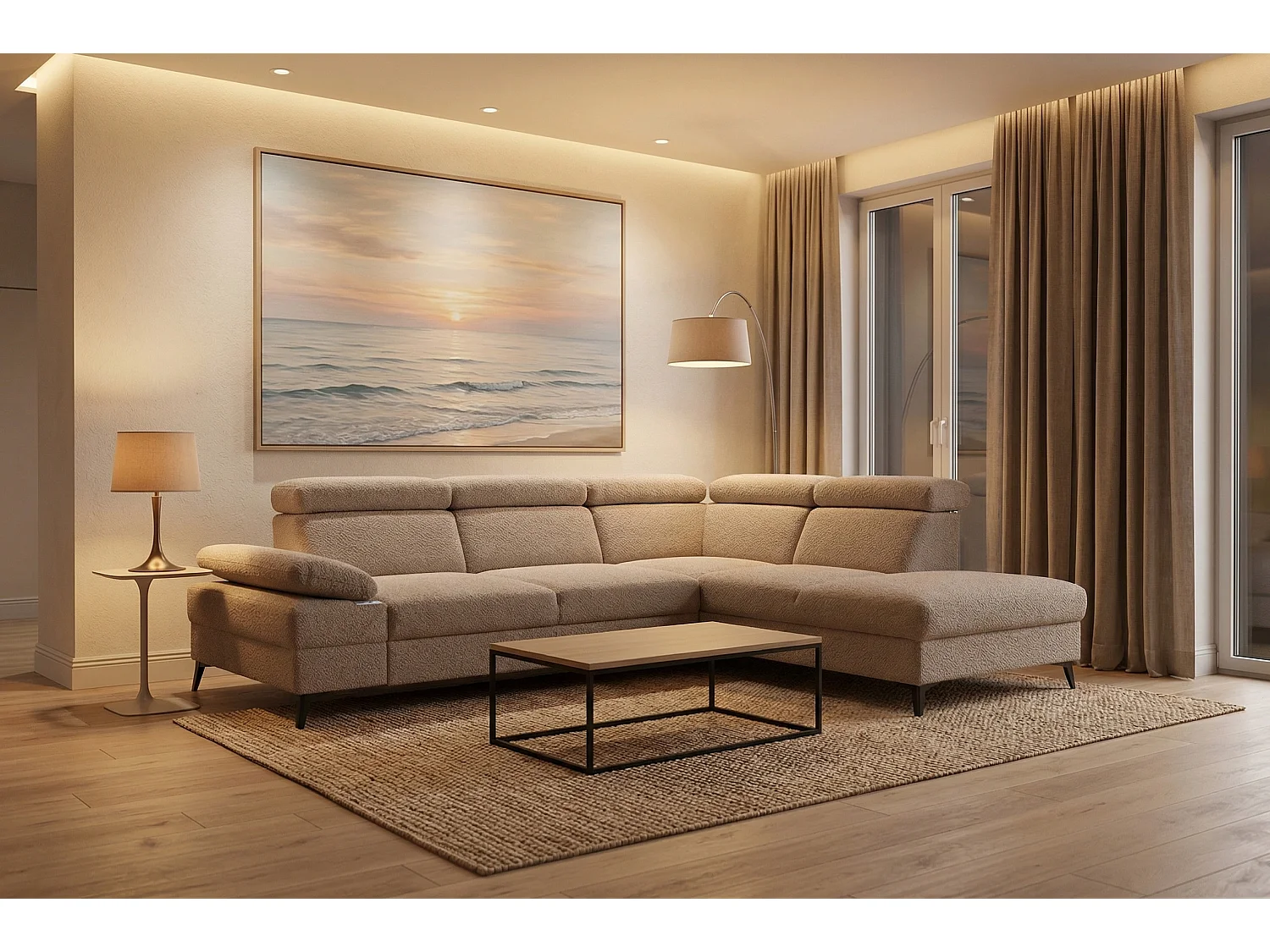 Moderner Ecksofa Vigo mit RELAX-Funktion und verstellbaren Kopfstützen – ideal für das Wohnzimmer