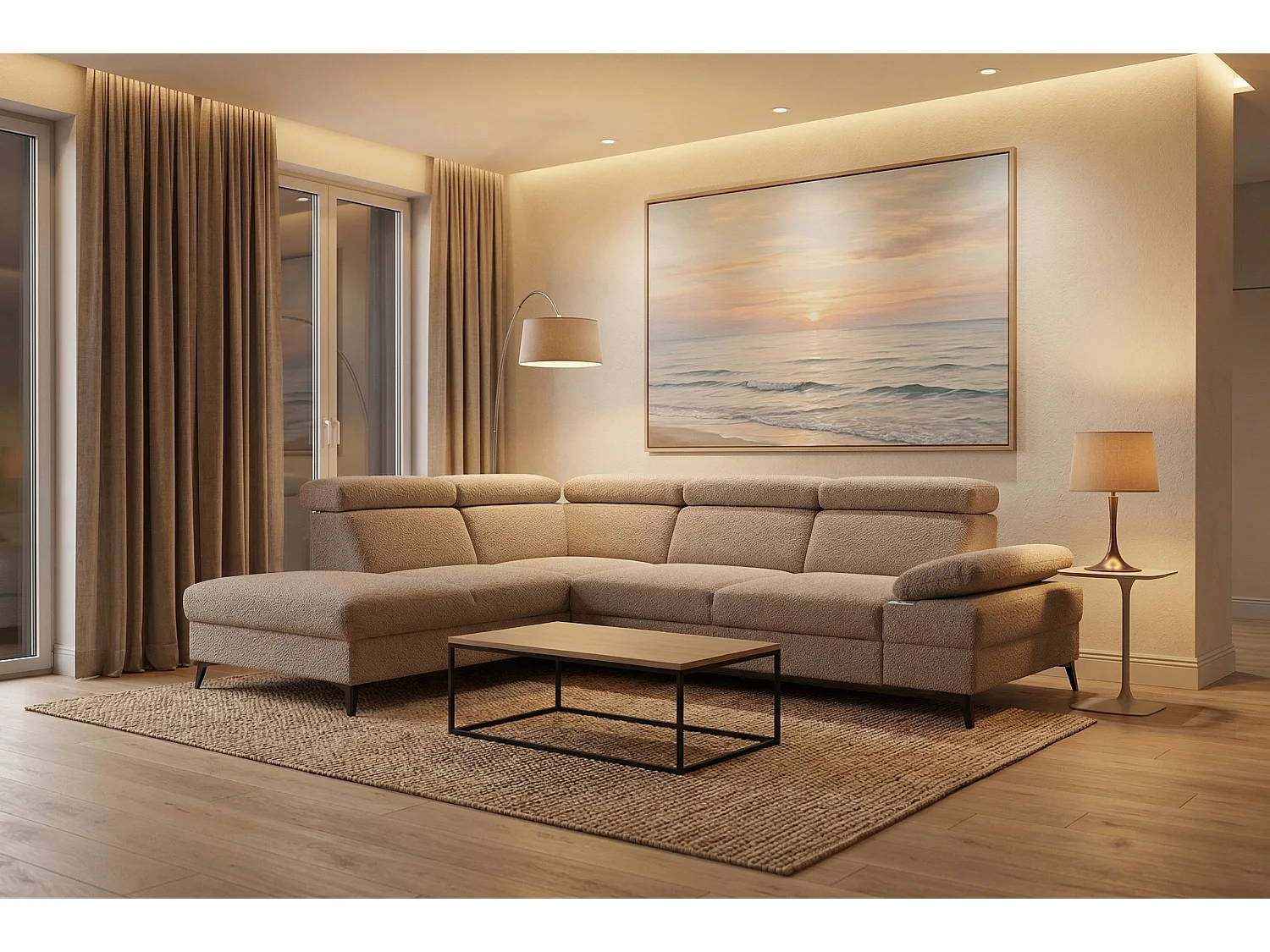 Moderner Ecksofa Vigo mit RELAX-Funktion und verstellbaren Kopfstützen – ideal für das Wohnzimmer