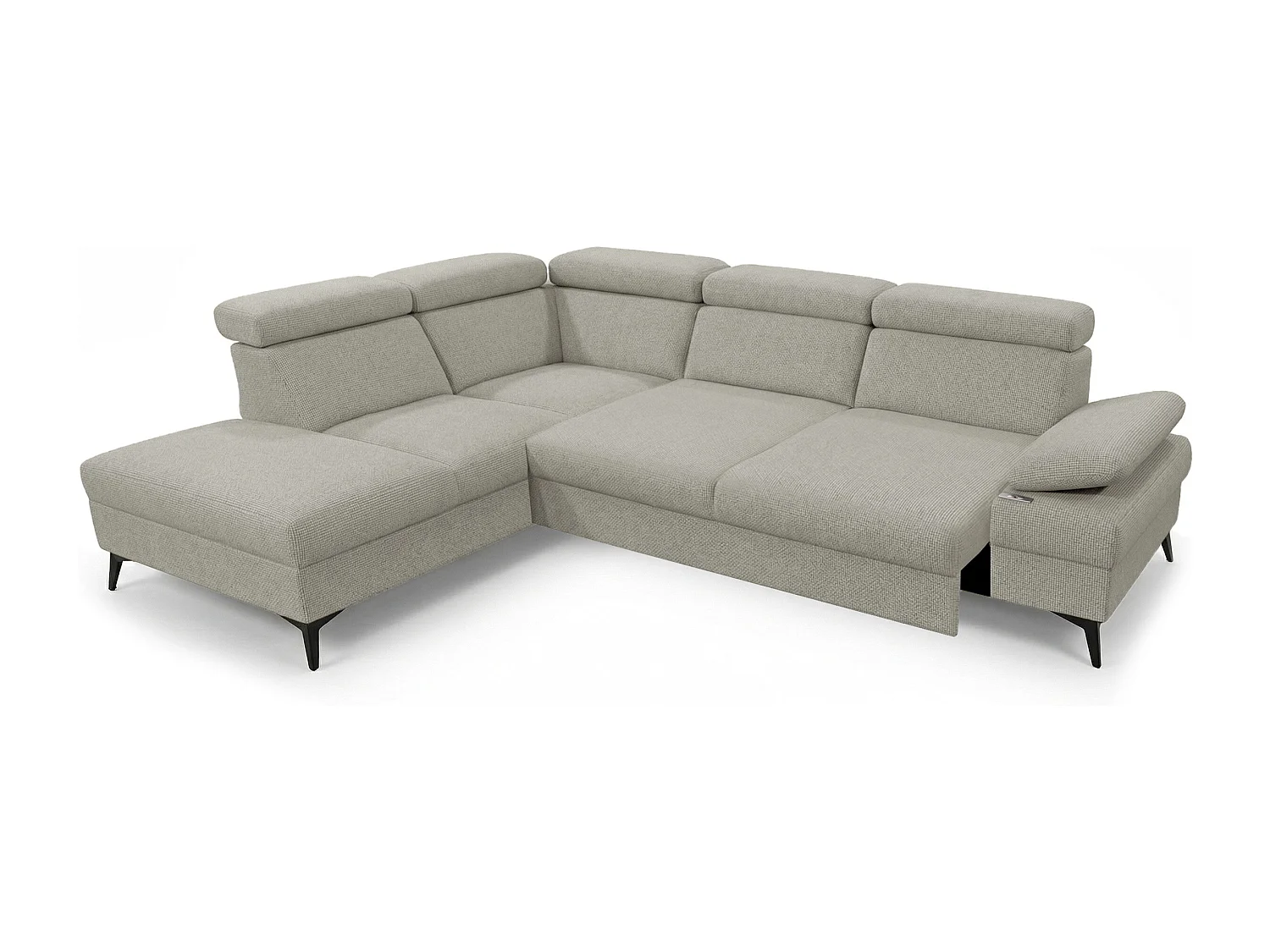 Canapé d’angle moderne Vigo avec fonction RELAX et appuie-têtes réglables – idéal pour le salon