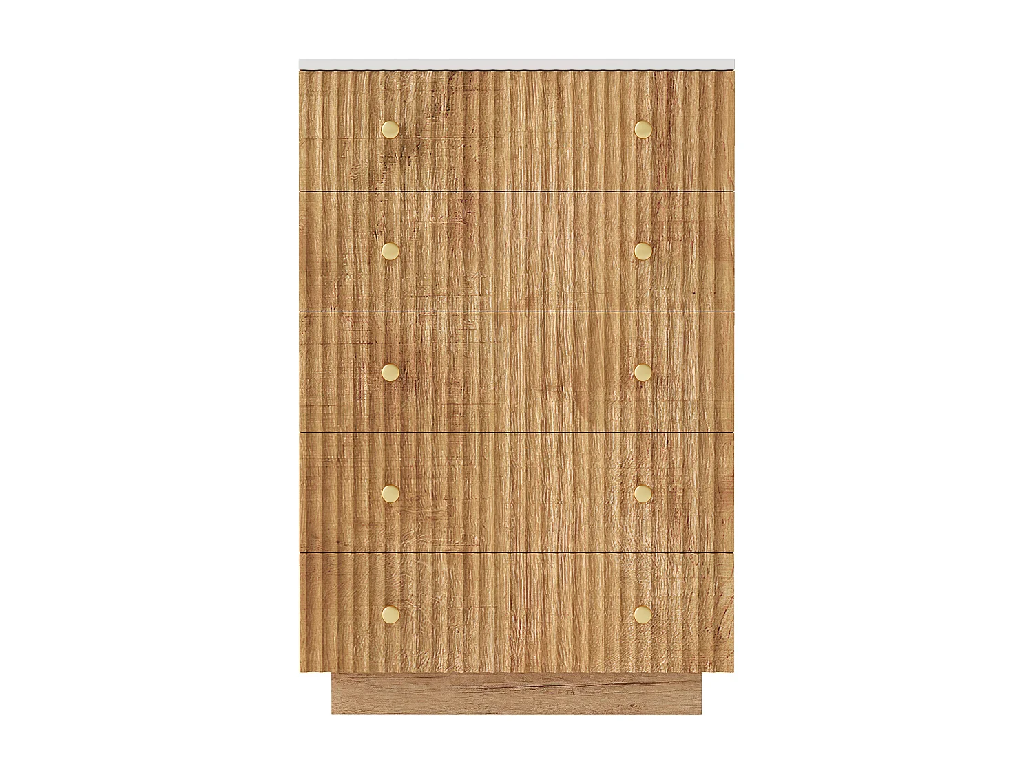 Armoire en bois - 73 x 40 x 111 cm - avec 5 tiroirs - Lumières LED - Style Rural