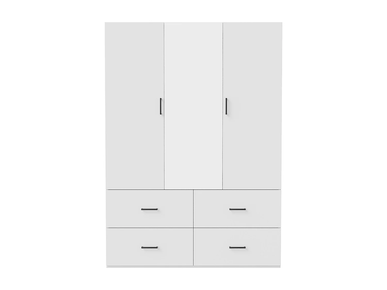 Armoires - 130 x 51.8 x 181.5 cm - 2 portes et 4 tiroirs - Moyen avec miroir