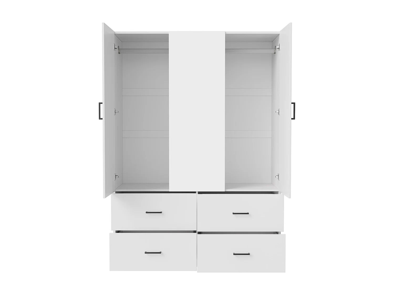 Armoires - 130 x 51.8 x 181.5 cm - 2 portes et 4 tiroirs - Moyen avec miroir