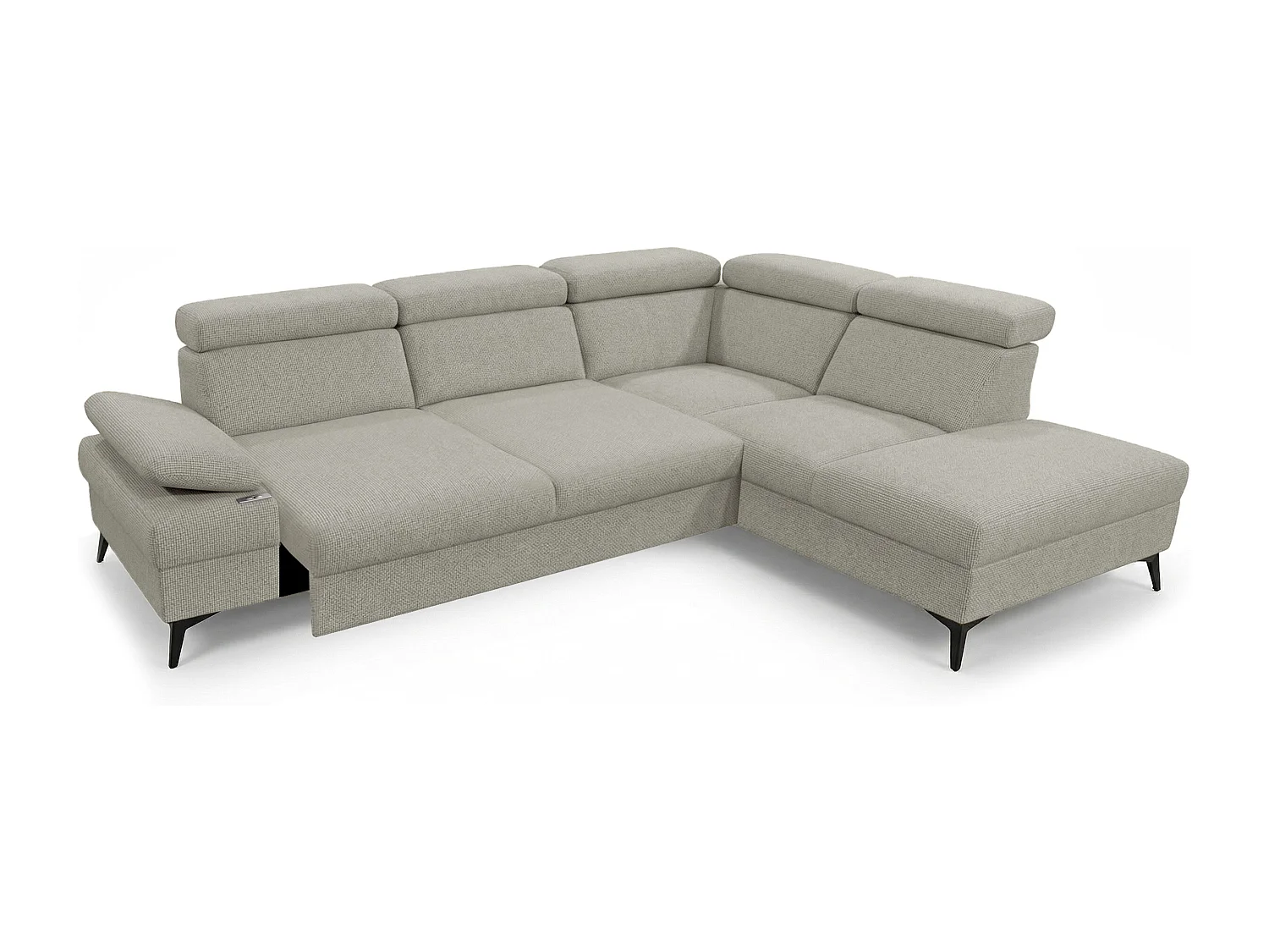 Canapé d’angle moderne Vigo avec fonction RELAX et appuie-têtes réglables – idéal pour le salon