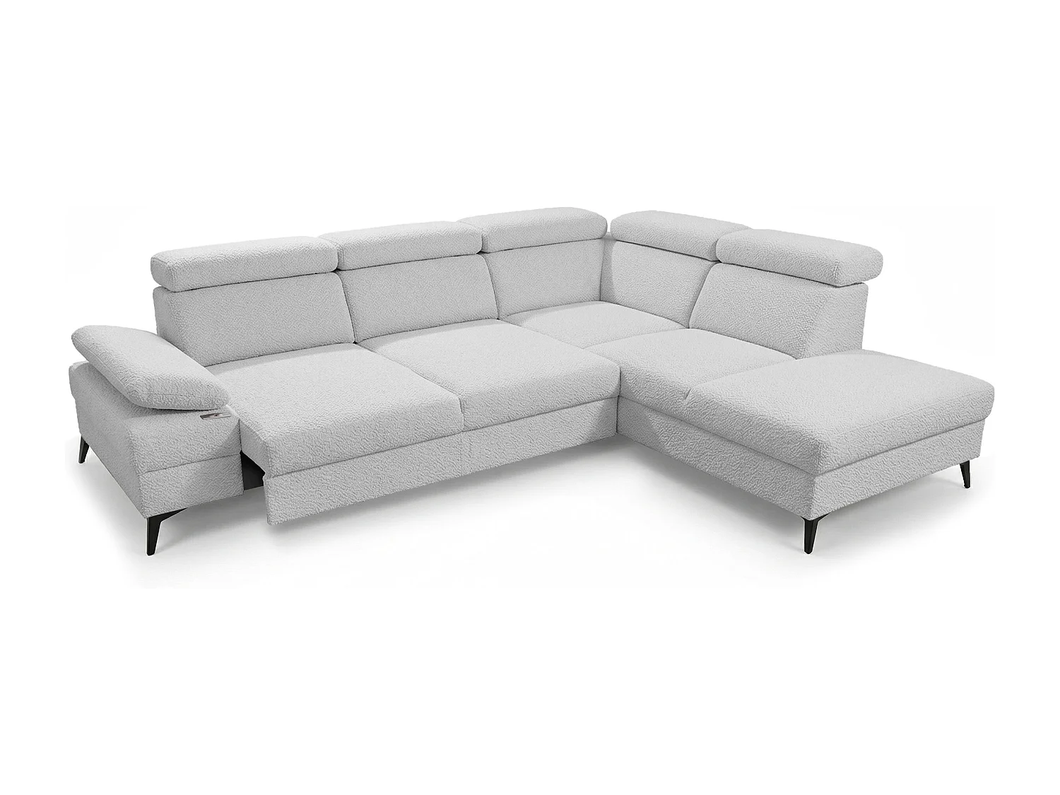 Canapé d’angle moderne Vigo avec fonction RELAX et appuie-têtes réglables – idéal pour le salon