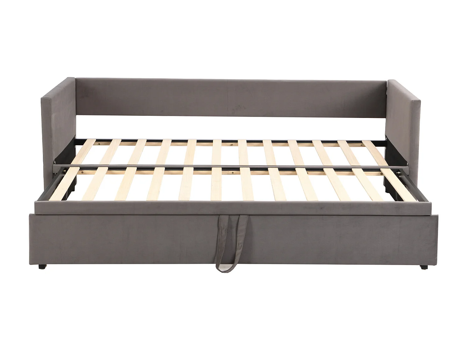 90 / 180 x 200 cm,Canapé-lit pliant - Tissu velours - Lits extensibles multifonctionnels - Gris