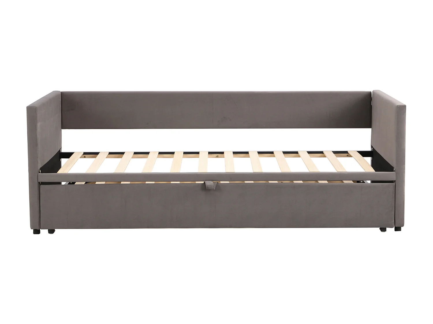 90 / 180 x 200 cm,Canapé-lit pliant - Tissu velours - Lits extensibles multifonctionnels - Gris