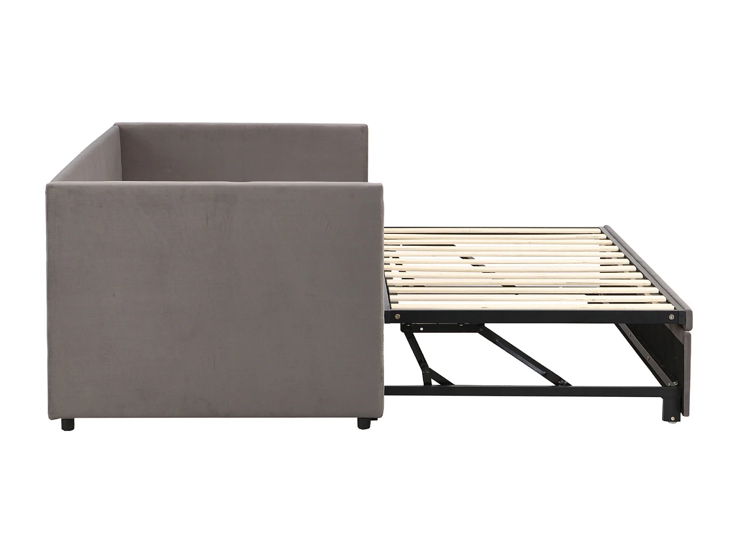 90 / 180 x 200 cm,Canapé-lit pliant - Tissu velours - Lits extensibles multifonctionnels - Gris