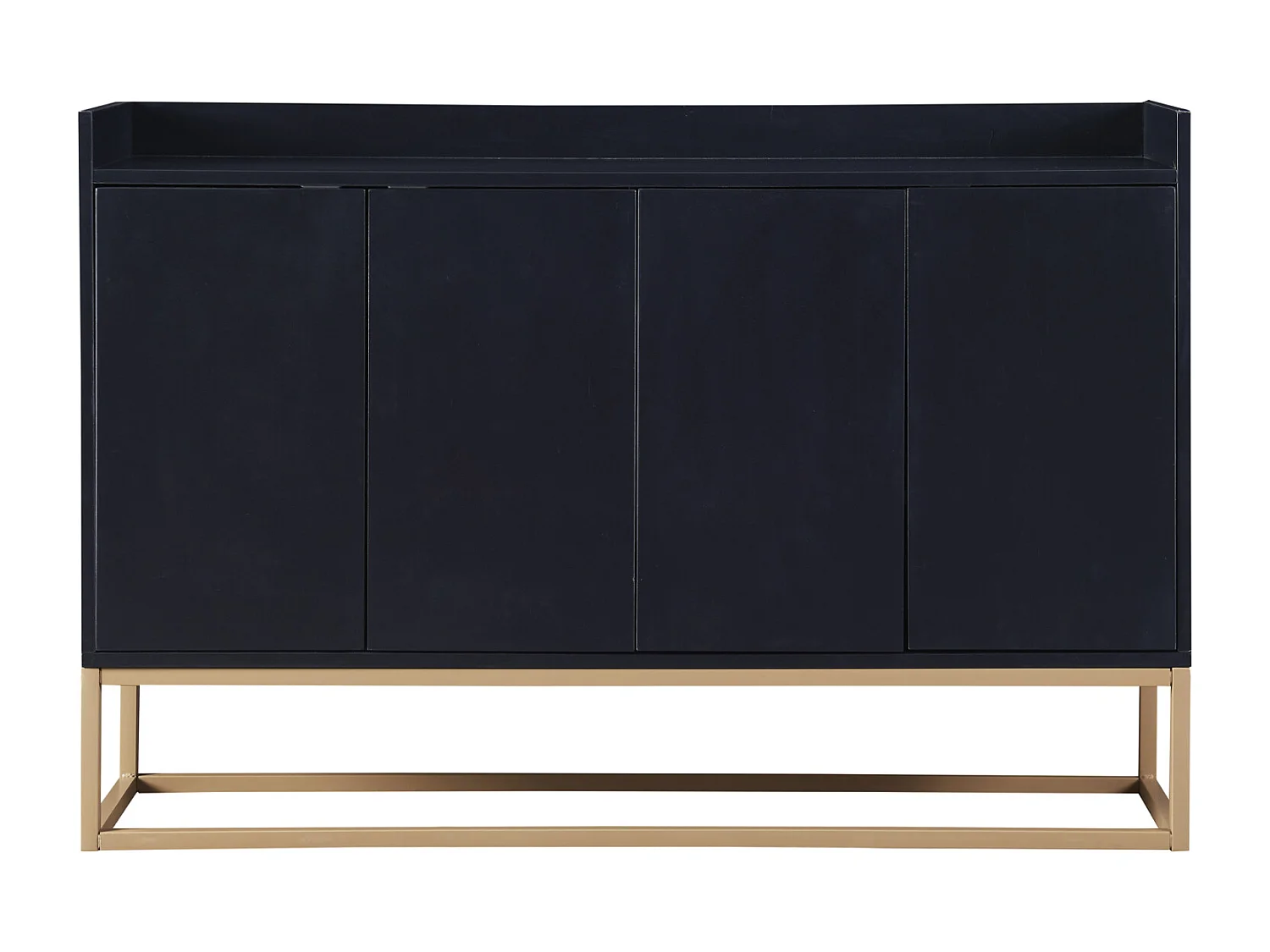 Cuisine Couverture - 120 × 30 × 80 cm - Armoire buffet 4 portes - Base sans poignée et métallique -  noir