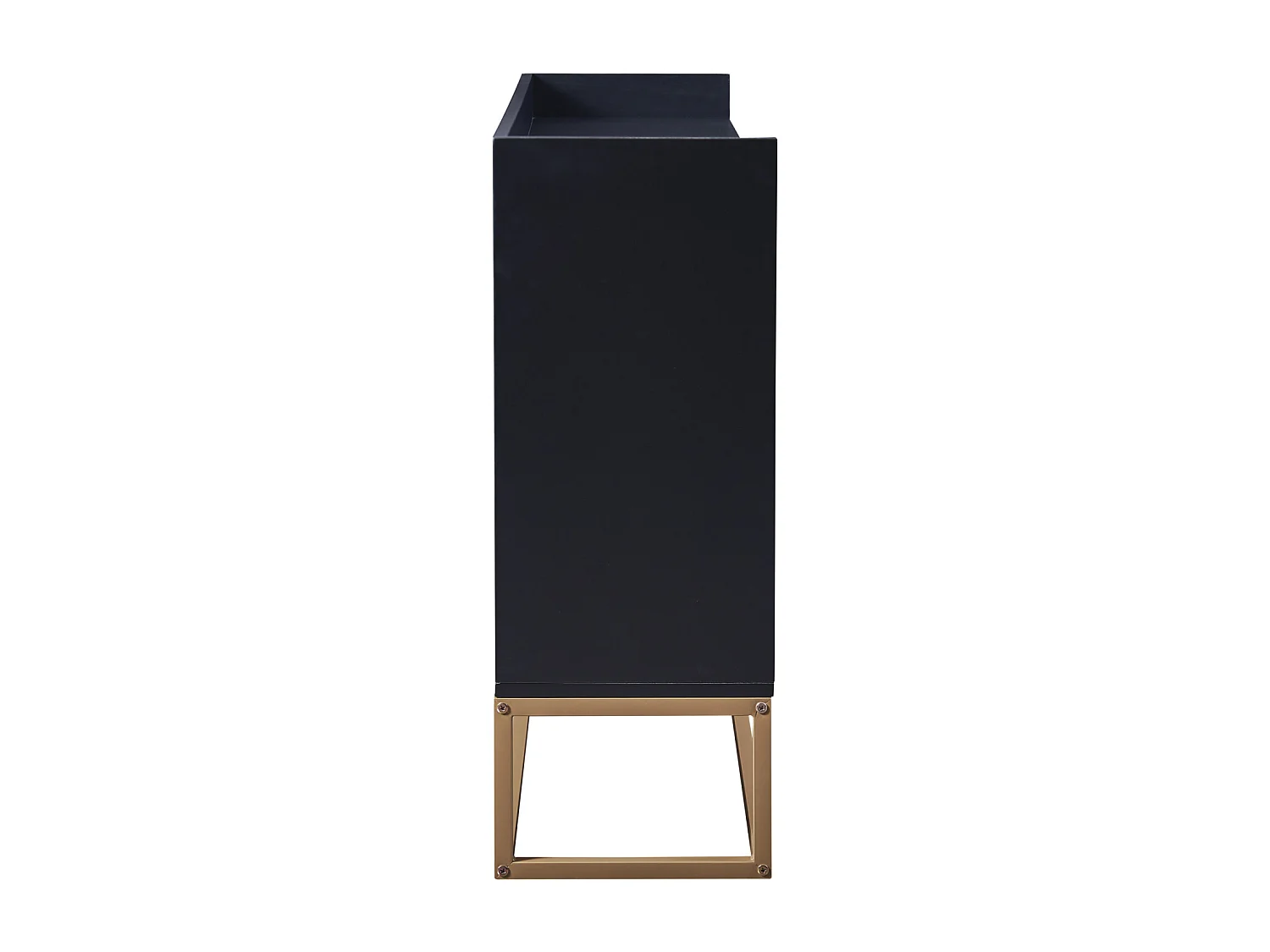 Cuisine Couverture - 120 × 30 × 80 cm - Armoire buffet 4 portes - Base sans poignée et métallique -  noir