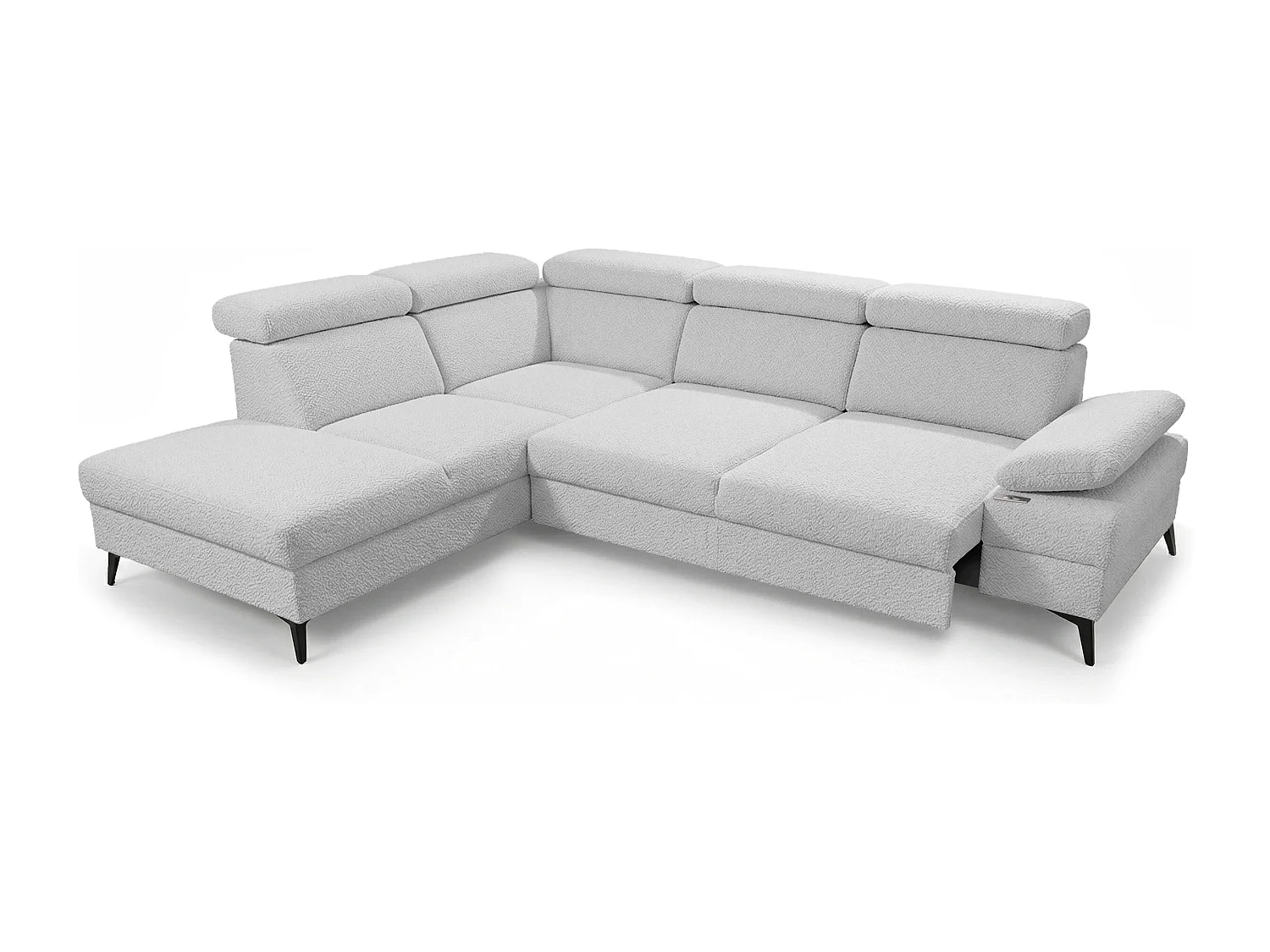 Canapé d’angle moderne Vigo avec fonction RELAX et appuie-têtes réglables – idéal pour le salon