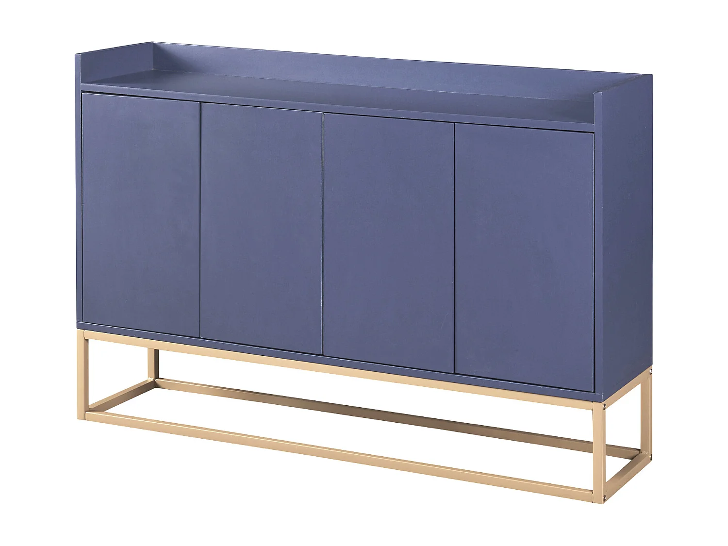 Cuisine Couverture - 120 × 30 × 80 cm - Armoire buffet 4 portes - Base sans poignée et métallique - bleu