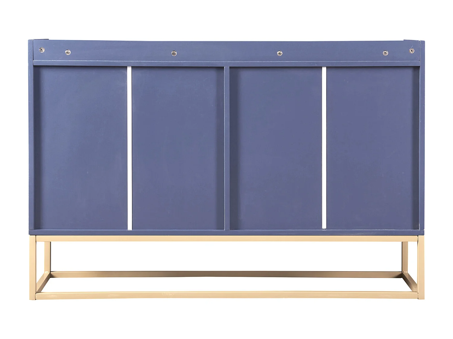 Cuisine Couverture - 120 × 30 × 80 cm - Armoire buffet 4 portes - Base sans poignée et métallique - bleu