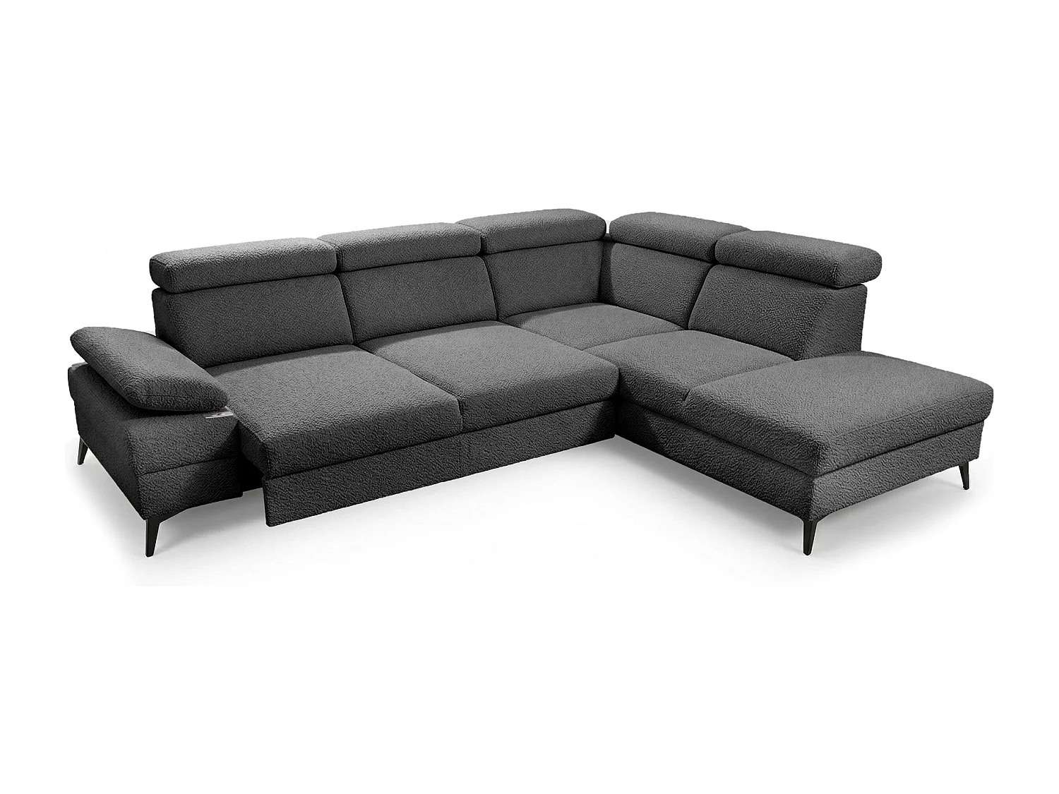 Canapé d’angle moderne Vigo avec fonction RELAX et appuie-têtes réglables – idéal pour le salon