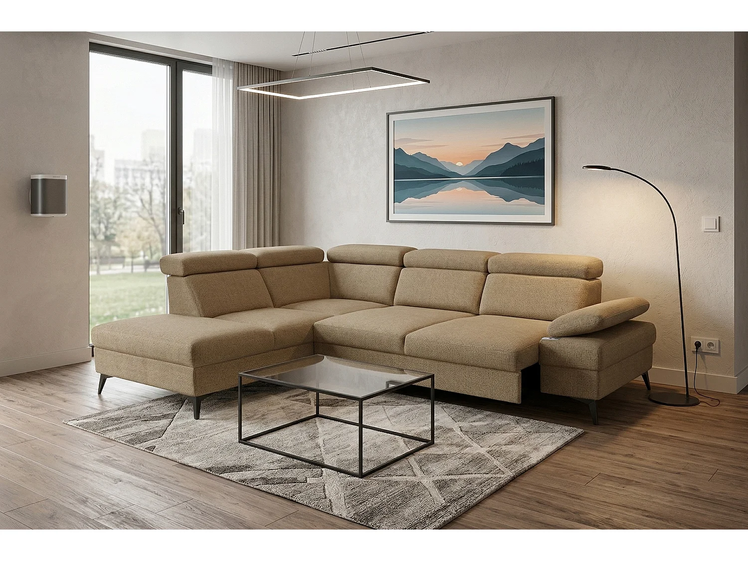 Moderner Ecksofa Vigo mit RELAX-Funktion und verstellbaren Kopfstützen – ideal für das Wohnzimmer