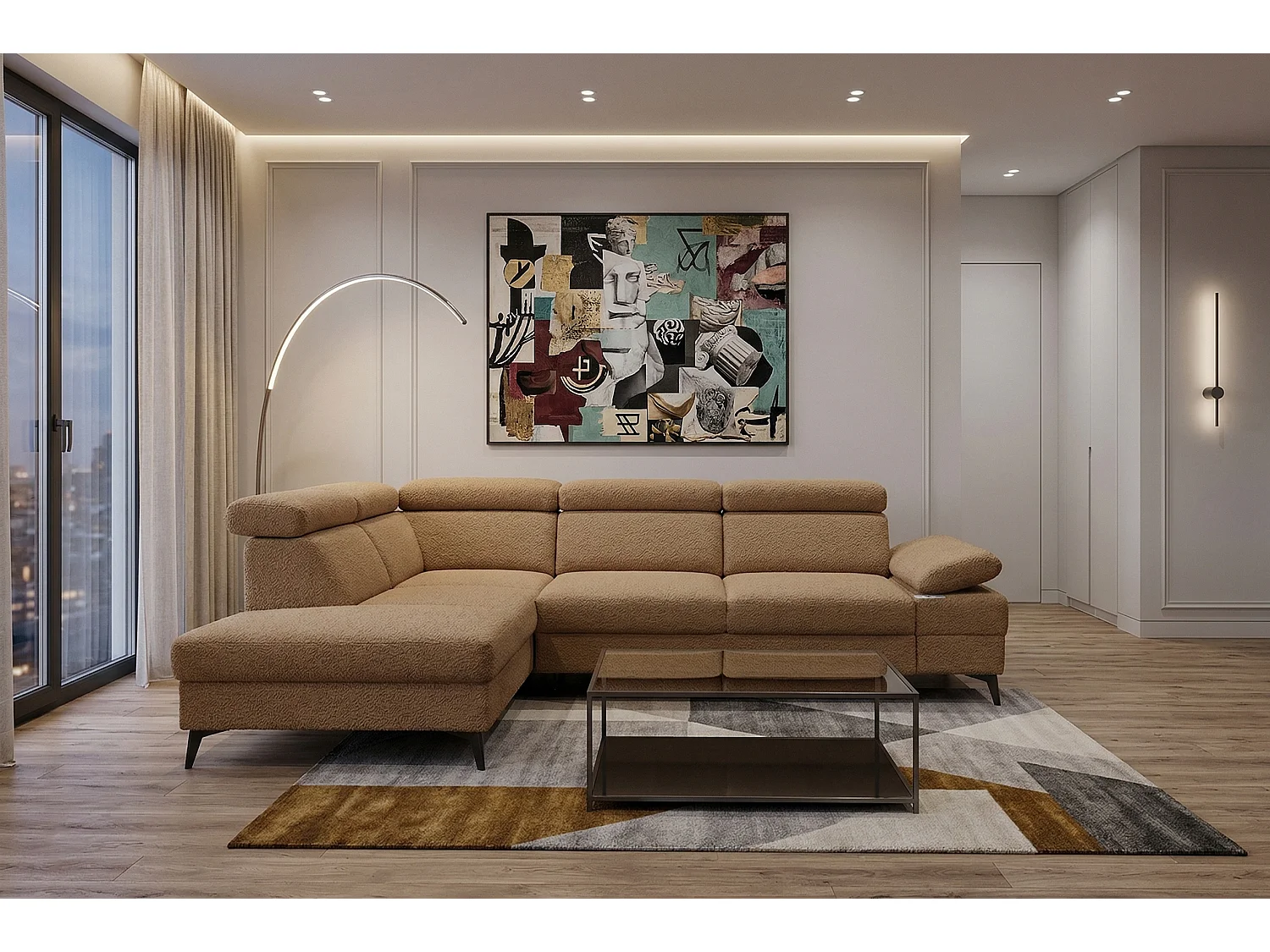 Moderner Ecksofa Vigo mit RELAX-Funktion und verstellbaren Kopfstützen – ideal für das Wohnzimmer