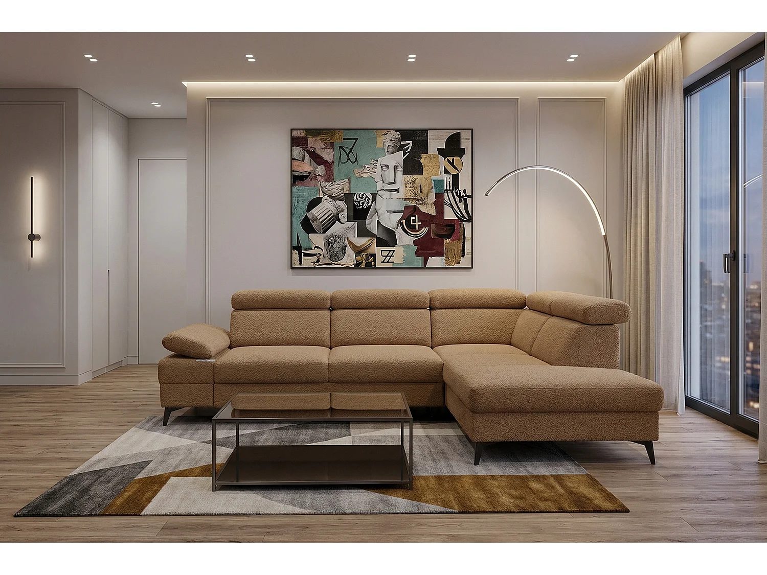 Moderner Ecksofa Vigo mit RELAX-Funktion und verstellbaren Kopfstützen – ideal für das Wohnzimmer