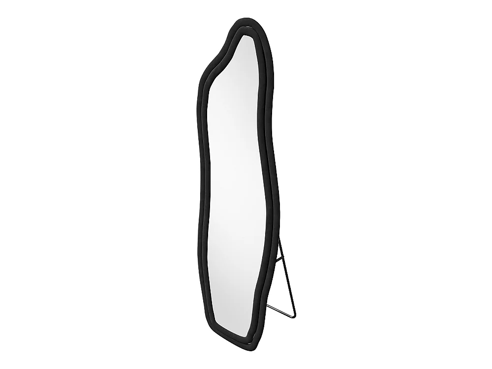 Unikt delfinformet helkropsspejl 160x50x3 cm Sort Flannelramme