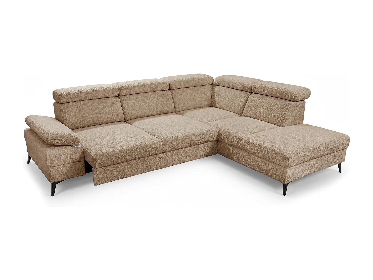 Canapé d’angle moderne Vigo avec fonction RELAX et appuie-têtes réglables – idéal pour le salon