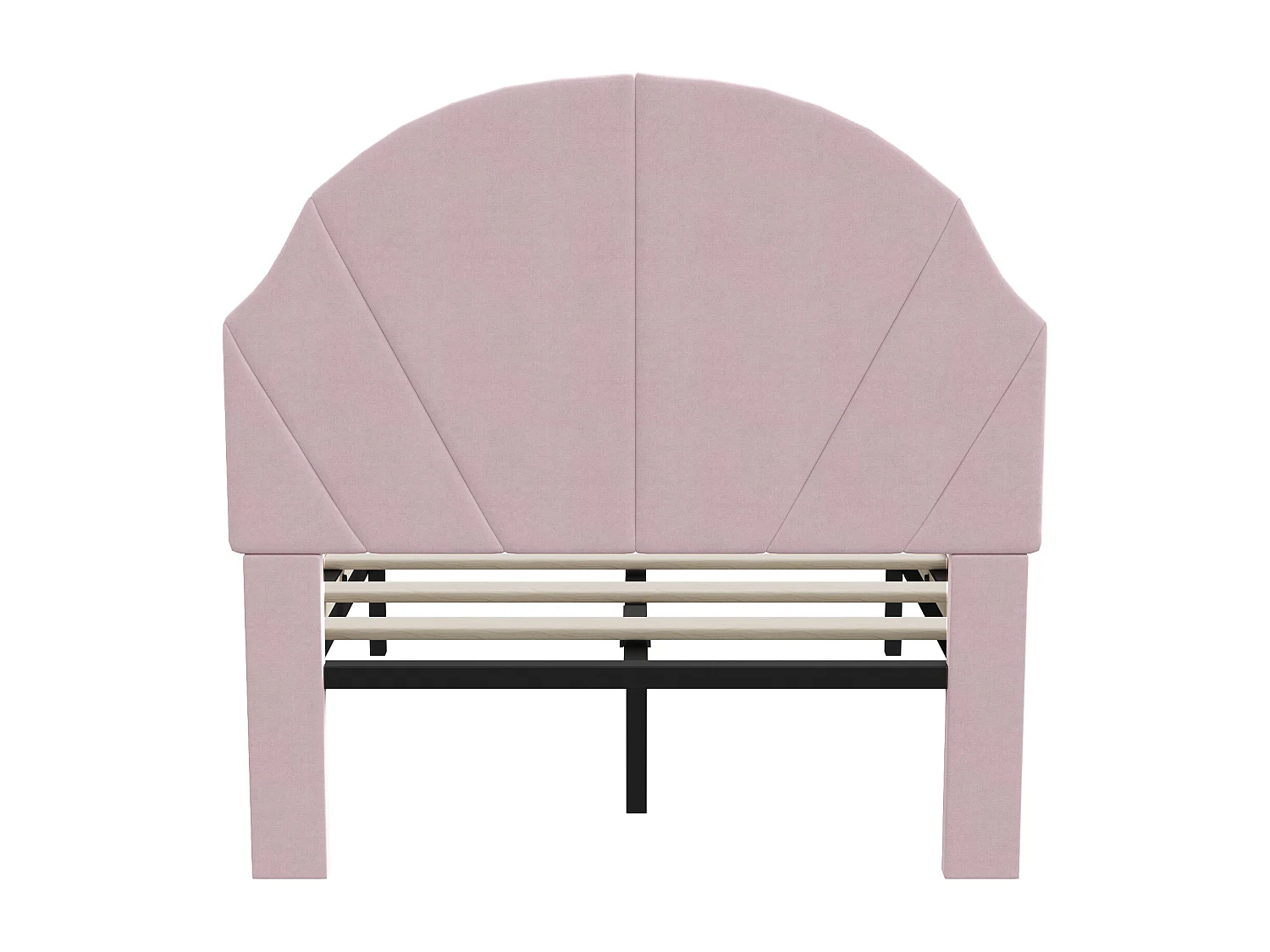 90 x 190 cm Lit enfant - Lit de princesse avec tête réglable - velours - rose