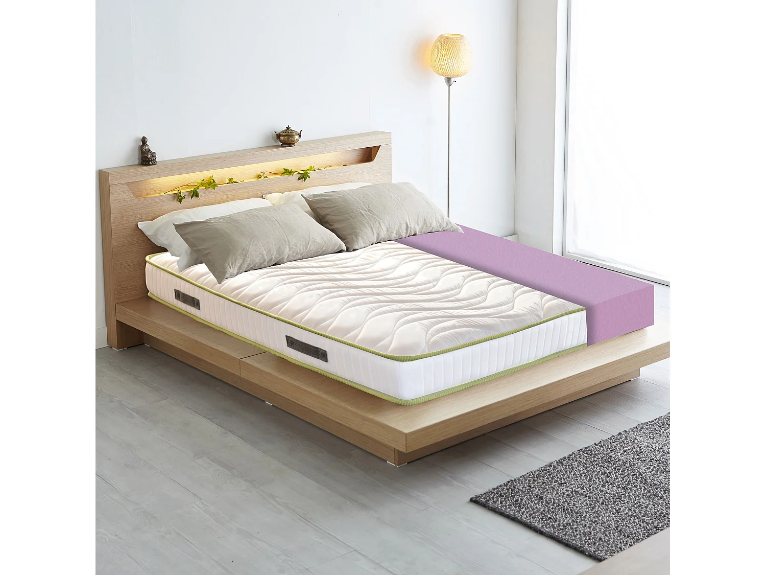 Art Matras H12, met AirPur® monoblok, orthopedisch waterfoam van polyurethaan, met hoogwaardig anti-huisstofmijtweefsel, eenpersoons 100x200