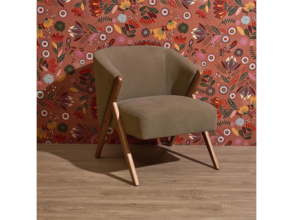 Fauteuil - HOME DECO FACTORY - Cotelet Jules - Confortable - Épuré - Marron